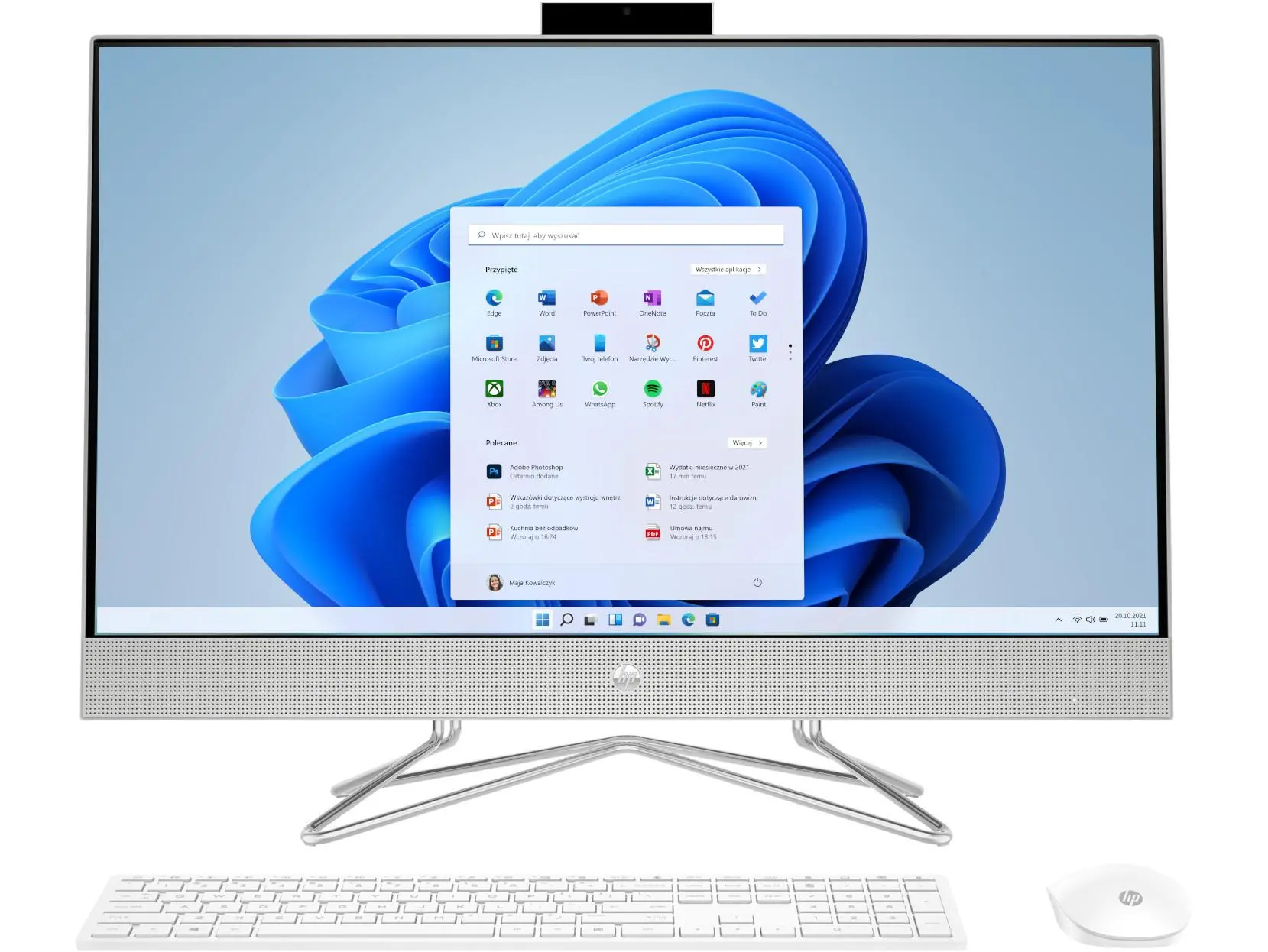 Komputer HP AiO 27-dp0122nw R5 4500U 27" 16GB RAM 512GB Dysk SSD Win11 Srebrny
