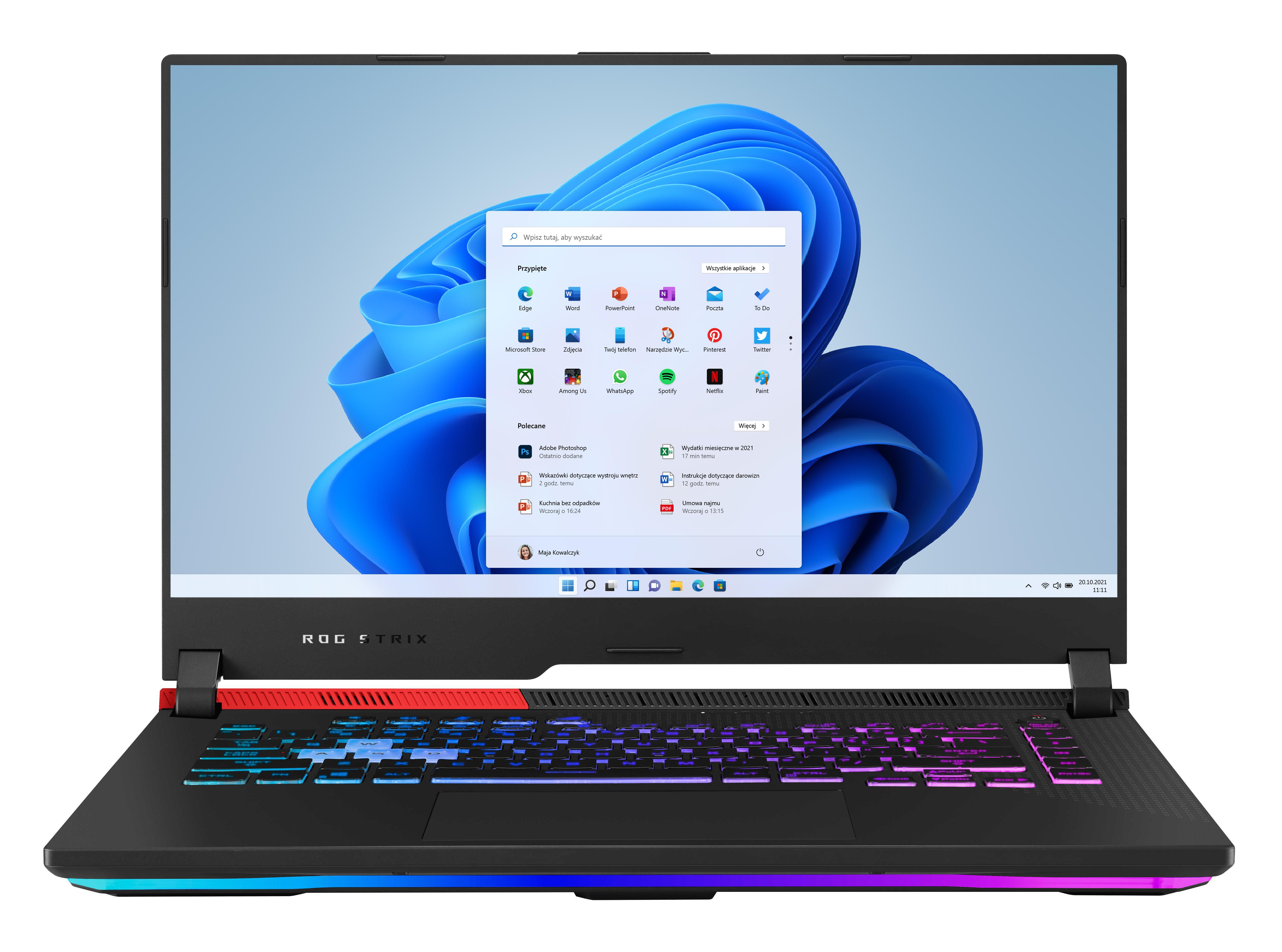 Laptop gamingowy ASUS ROG Strix G15 G513IE-HN003W 15,6" 144Hz R7 4800H 16GB RAM 512GB Dysk SSD RTX3050Ti Win11 Czarny