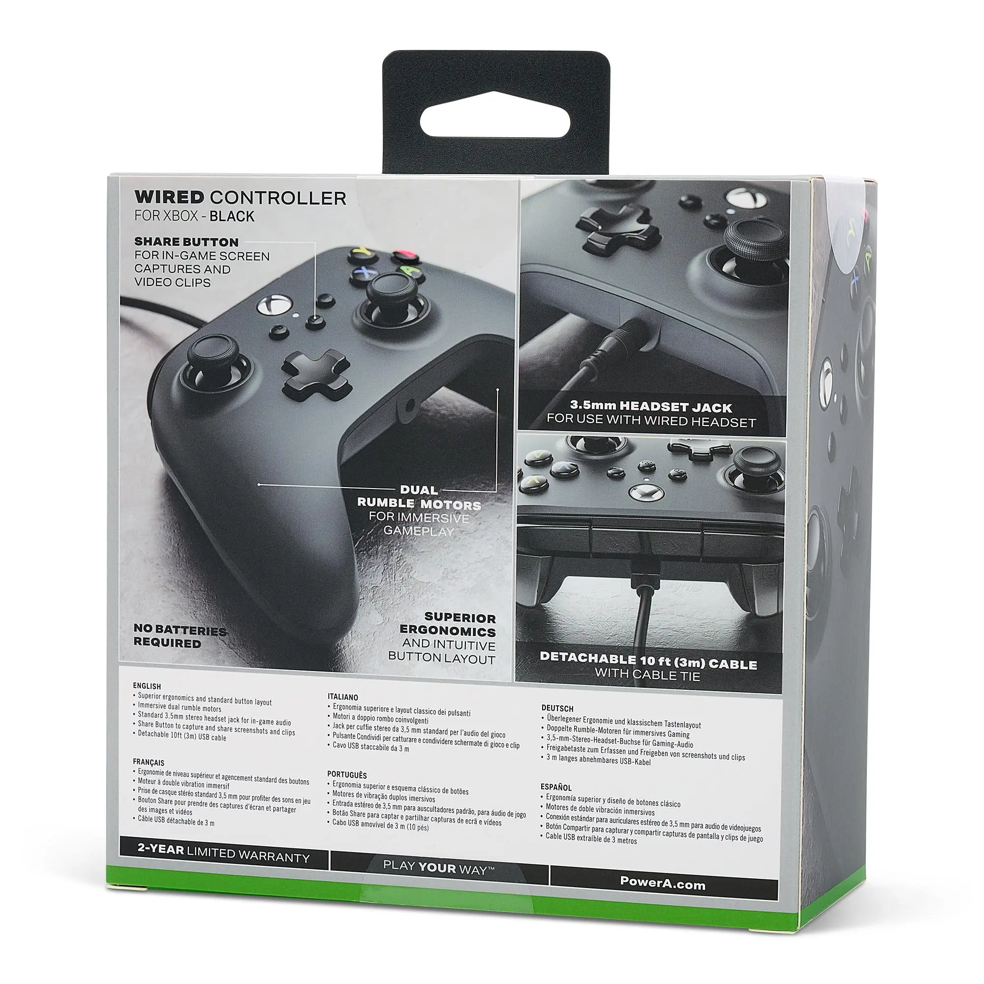 Pad PowerA przewodowy do Xbox Series X/S, Xbox One, PC Czarny