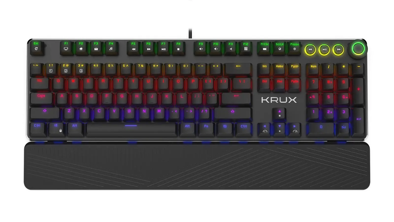 Klawiatura mechaniczna Krux Crato Pro RGB Outemu Brown Czarny