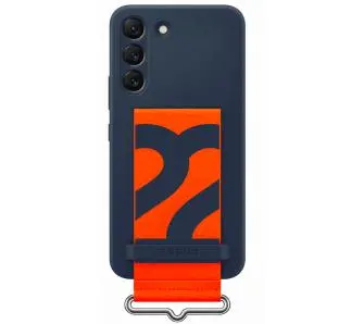 Etui Samsung Silicone Cover With Strap do Galaxy S22 Niebieski