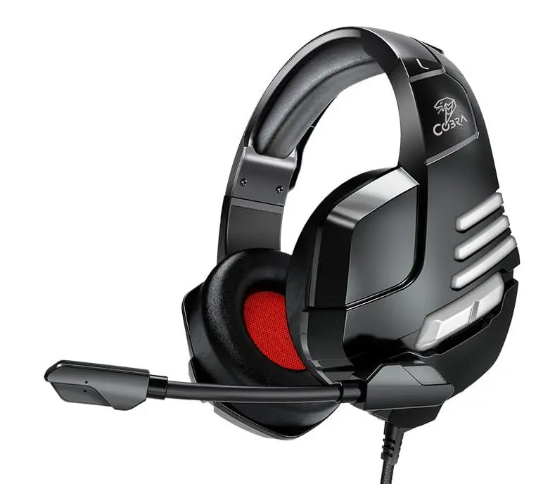 Słuchawki przewodowe z mikrofonem Cobra CR500 UNI Nauszne Czarno-szary