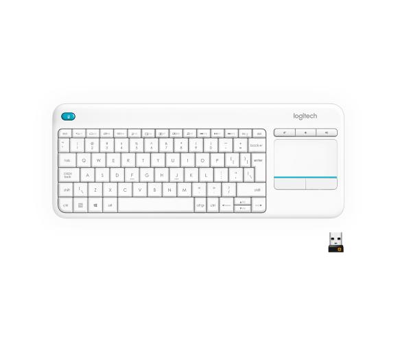 klawiatura komputerowa Logitech Wireless Touch Keyboard K400 Plus (biały)