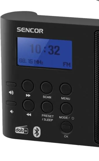 Radioodbiornik Sencor SRD 7100B Radio FM DAB+ Bluetooth Czarny