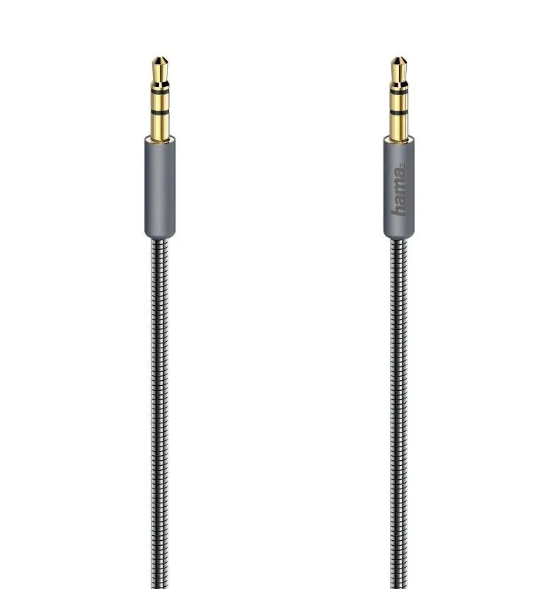 Kabel audio Hama 00200508 Premium jack 3,5mm 0,75m Srebrny