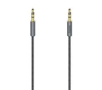 Kabel  audio Hama 00200508 Premium jack 3,5mm 0,75m Srebrny