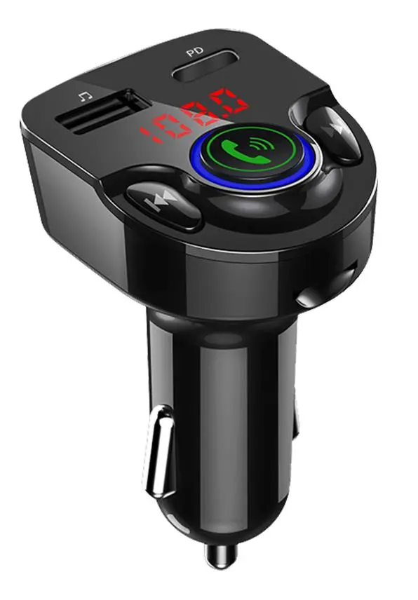 Ładowarka samochodowa BigBen USB-C 25W z nadajnikiem FM Czarny