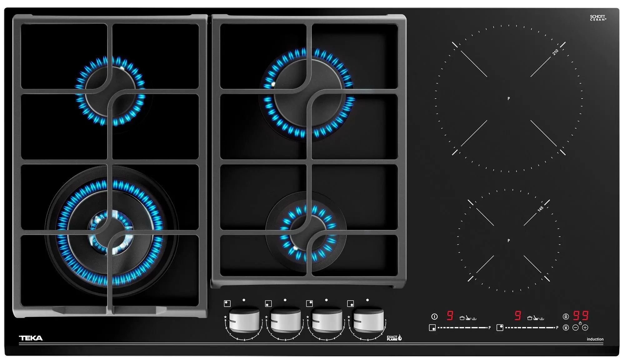 Teka JZC 96342 BBC BK (E4) 90cm, Płyta gazowo-indukcyjna - cena i