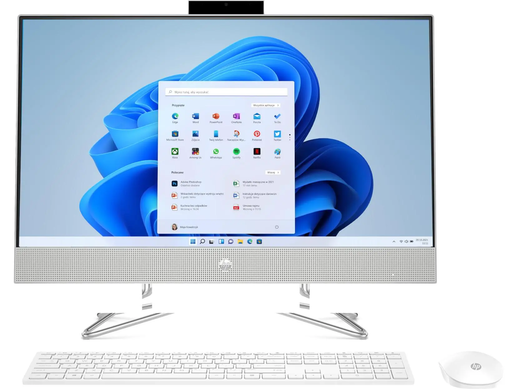 Komputer HP AiO 24-dp0112nw R5 4500U 23,8" 8GB RAM 512GB Dysk SSD Win11 Srebrny