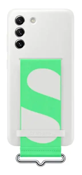Etui Samsung Silicone Cover With Strap do Galaxy S21 FE Biały