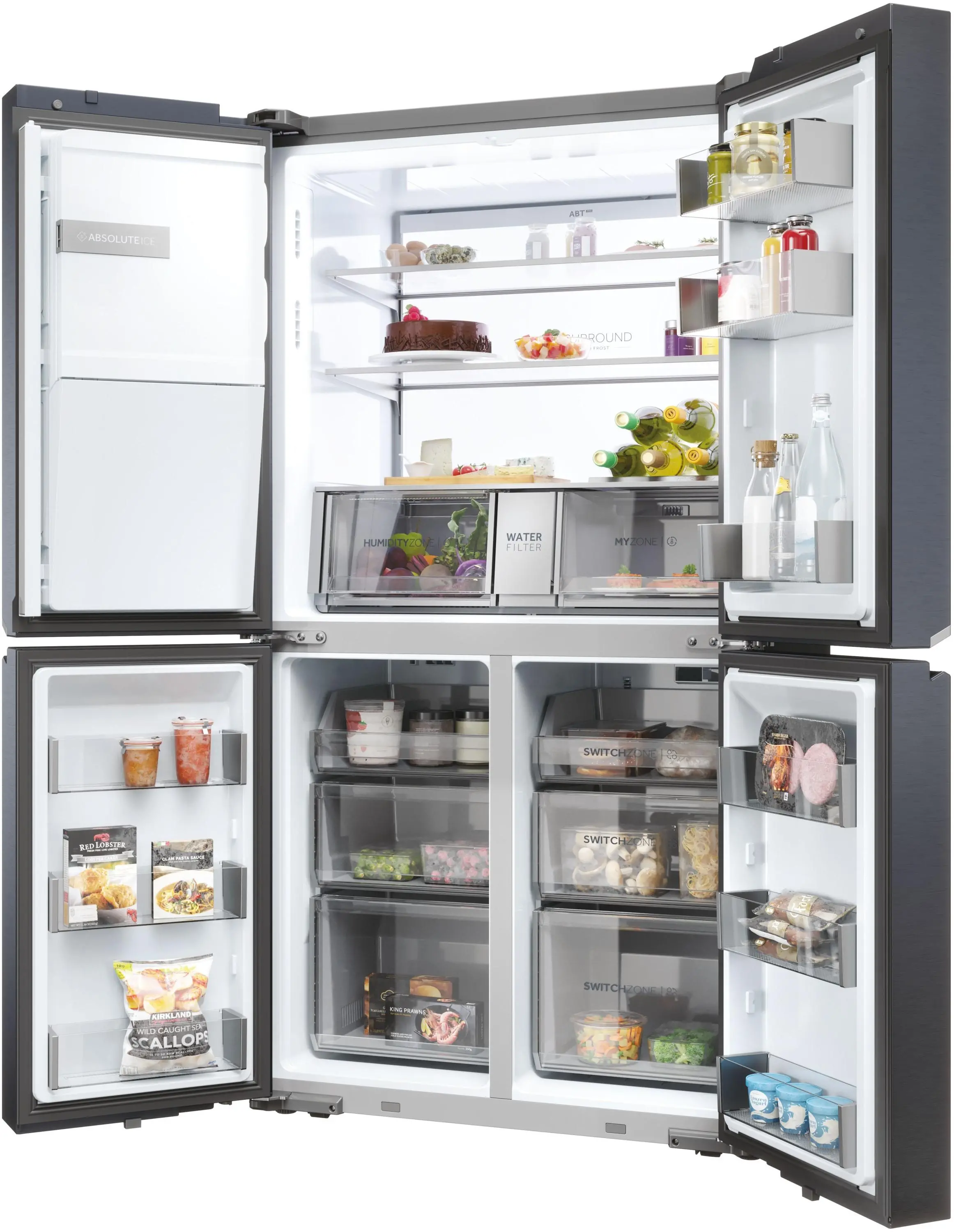 Lodówka Haier Seria 7 HCR7918EIMB Pełny No Frost 177,5cm Dystrybutor wody Czarny Inox