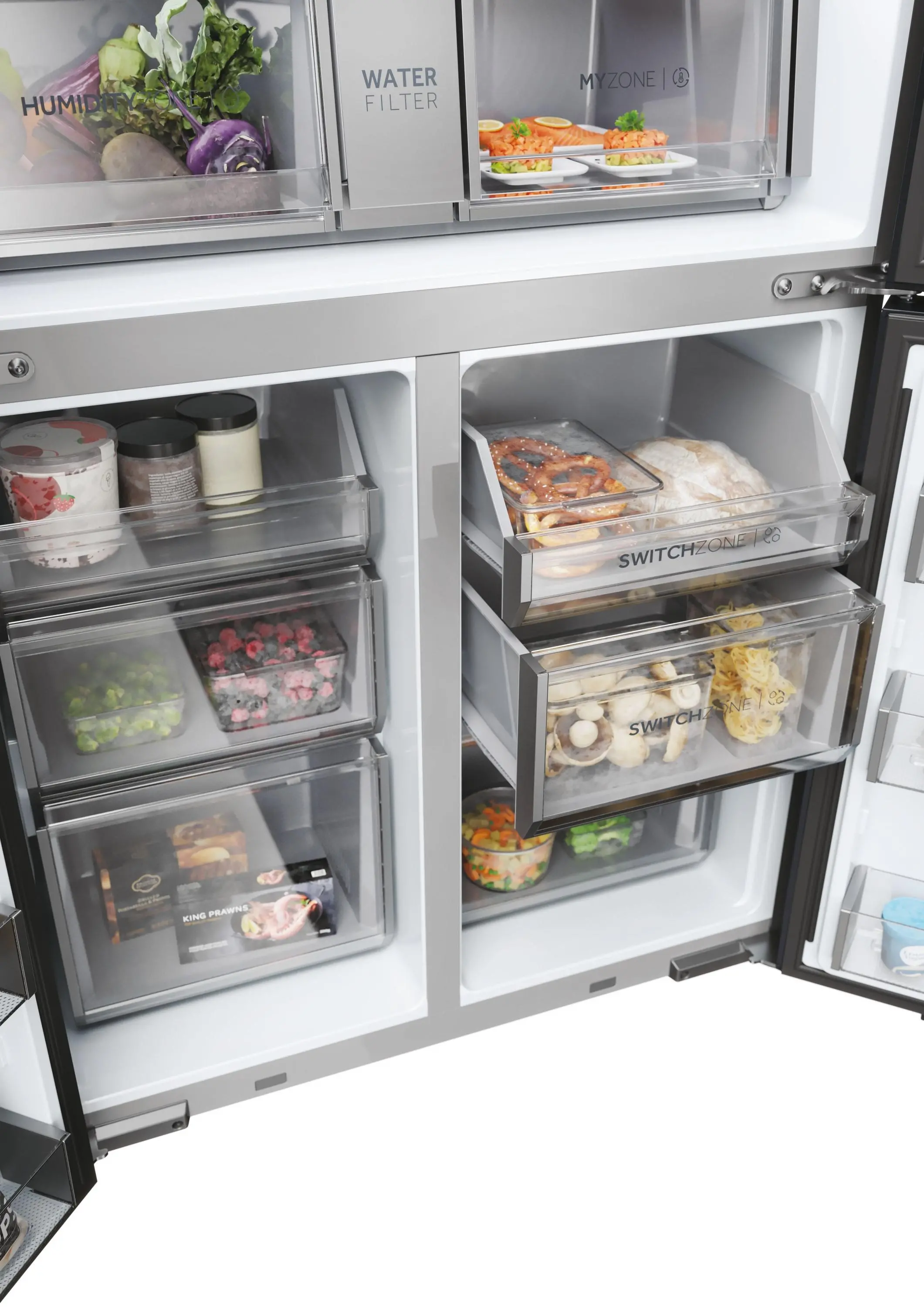 Lodówka Haier Seria 7 HCR7918EIMB Pełny No Frost 177,5cm Dystrybutor wody Czarny Inox