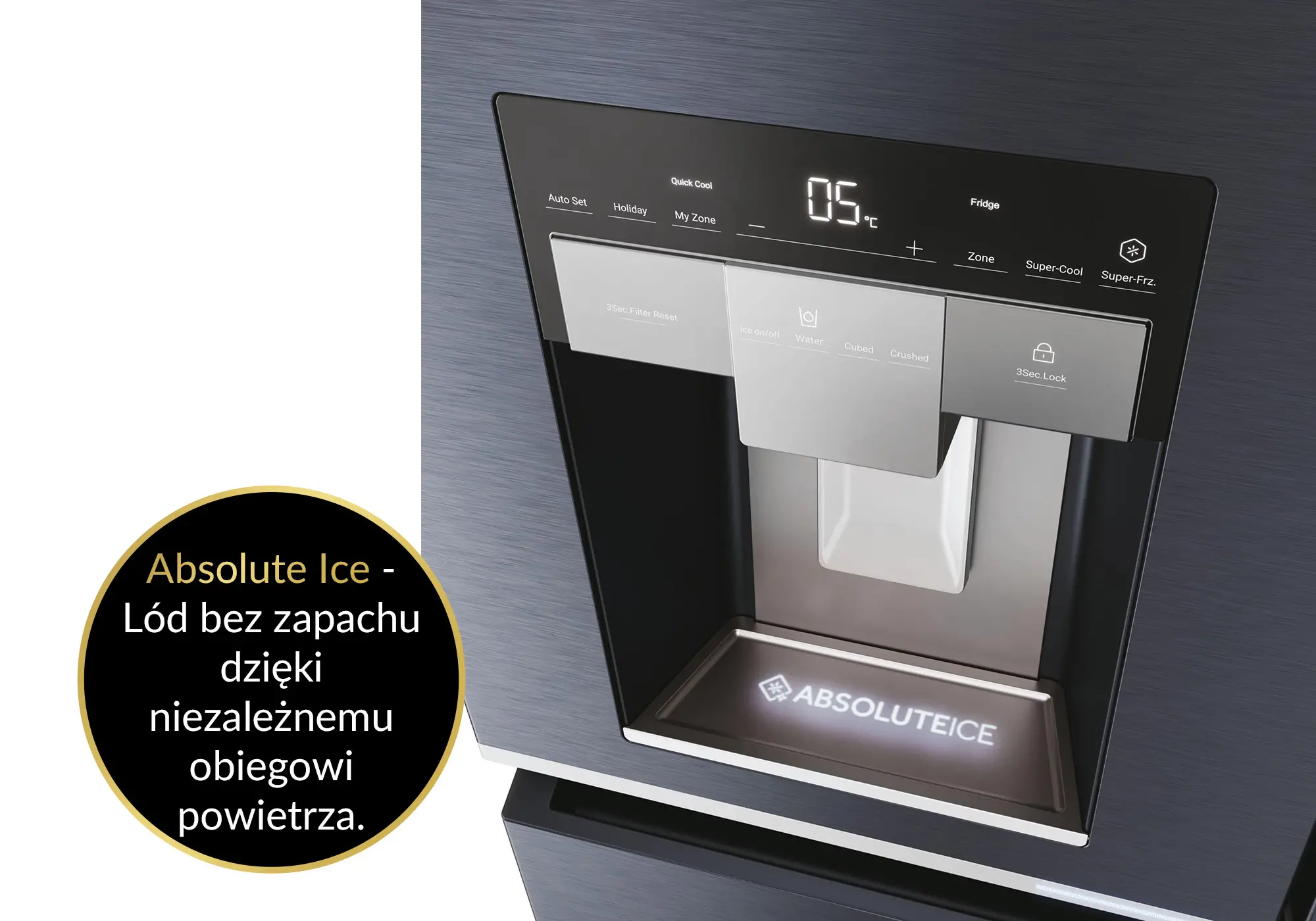 Lodówka Haier Seria 7 HCR7918EIMB Pełny No Frost 177,5cm Dystrybutor wody Czarny Inox
