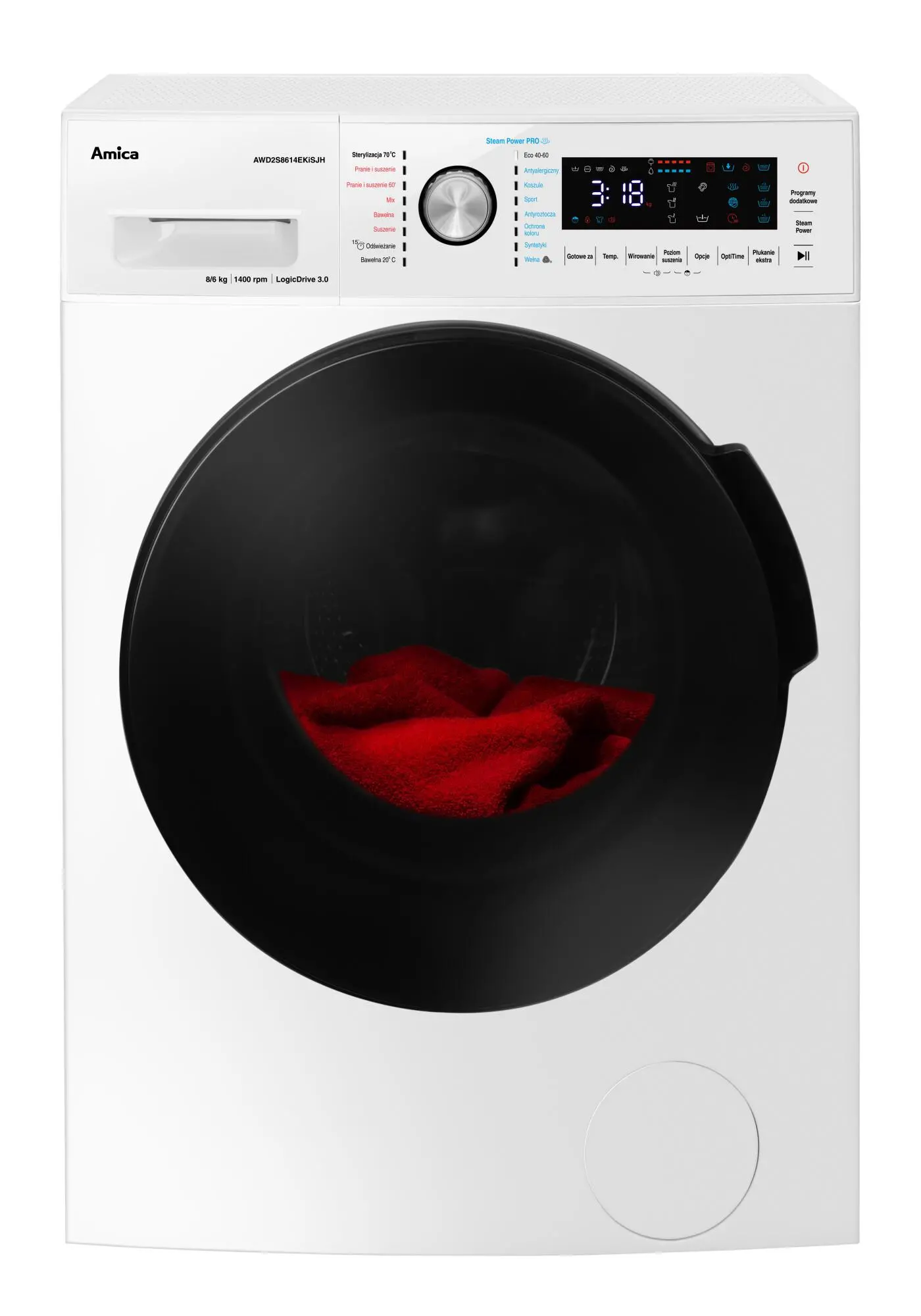 Pralko-suszarka Amica AWD2S8614EKISJH 48cm 8kg/6kg