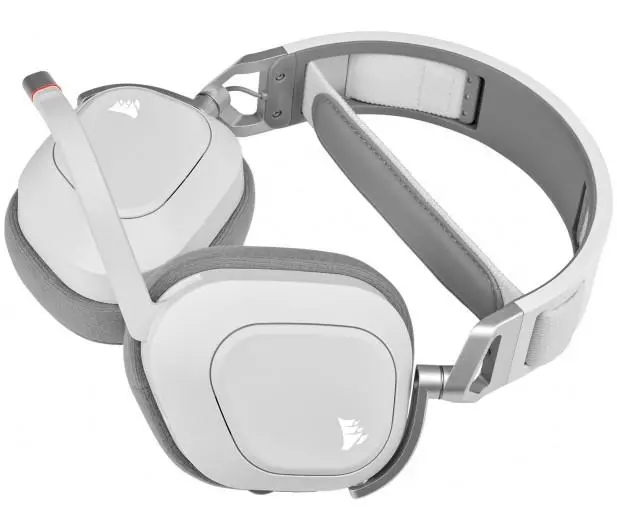 Słuchawki bezprzewodowe z mikrofonem Corsair HS80 RGB Wireless Nauszne Biały
