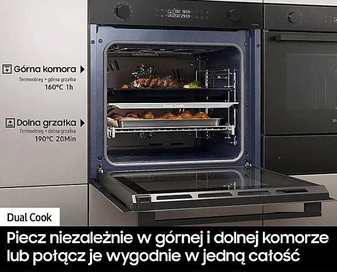 Piekarnik elektryczny Samsung NV7B44207AK Dual Cook Termoobieg Zdalne sterowanie Czarny