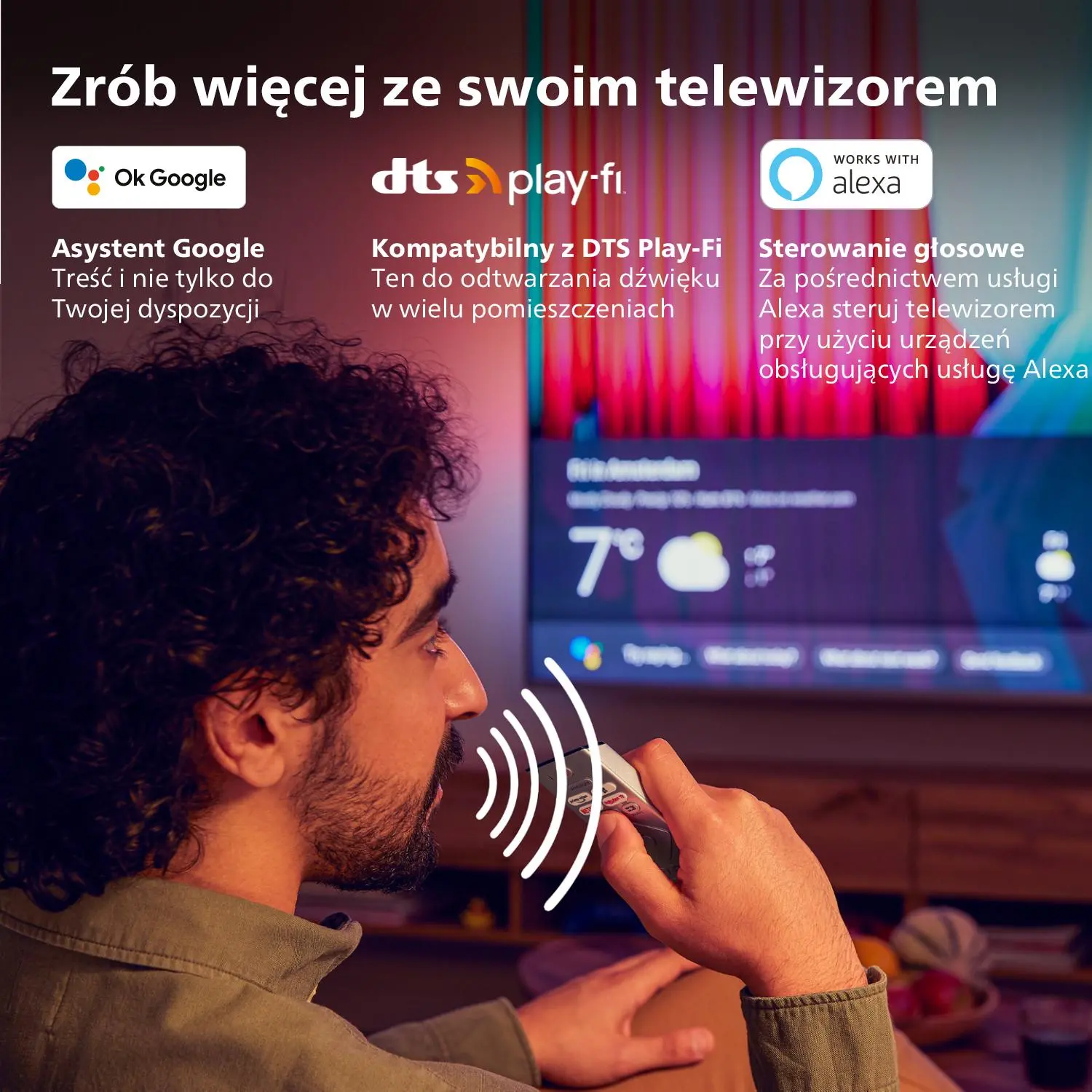Telewizor Philips 55OLED707/12 55" OLED 4K 120Hz Android TV Ambilight Dolby Vision Dolby Atmos HDMI 2.1 DVB-T2