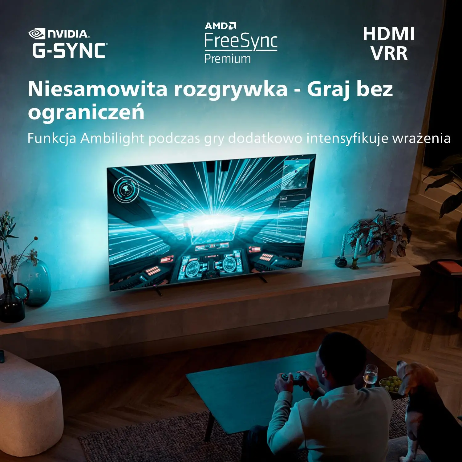 Telewizor Philips 55OLED707/12 55" OLED 4K 120Hz Android TV Ambilight Dolby Vision Dolby Atmos HDMI 2.1 DVB-T2