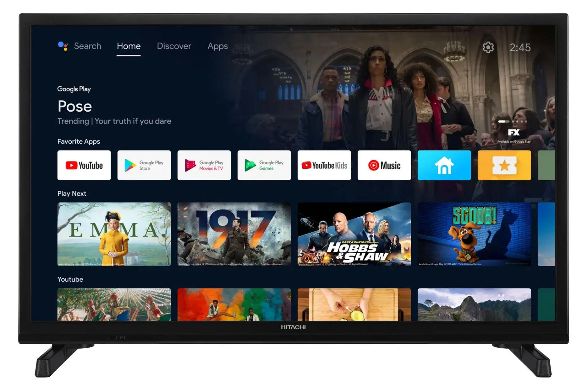 Telewizor Hitachi 24HAE2351 24" LED HD Ready Android TV DVB-T2