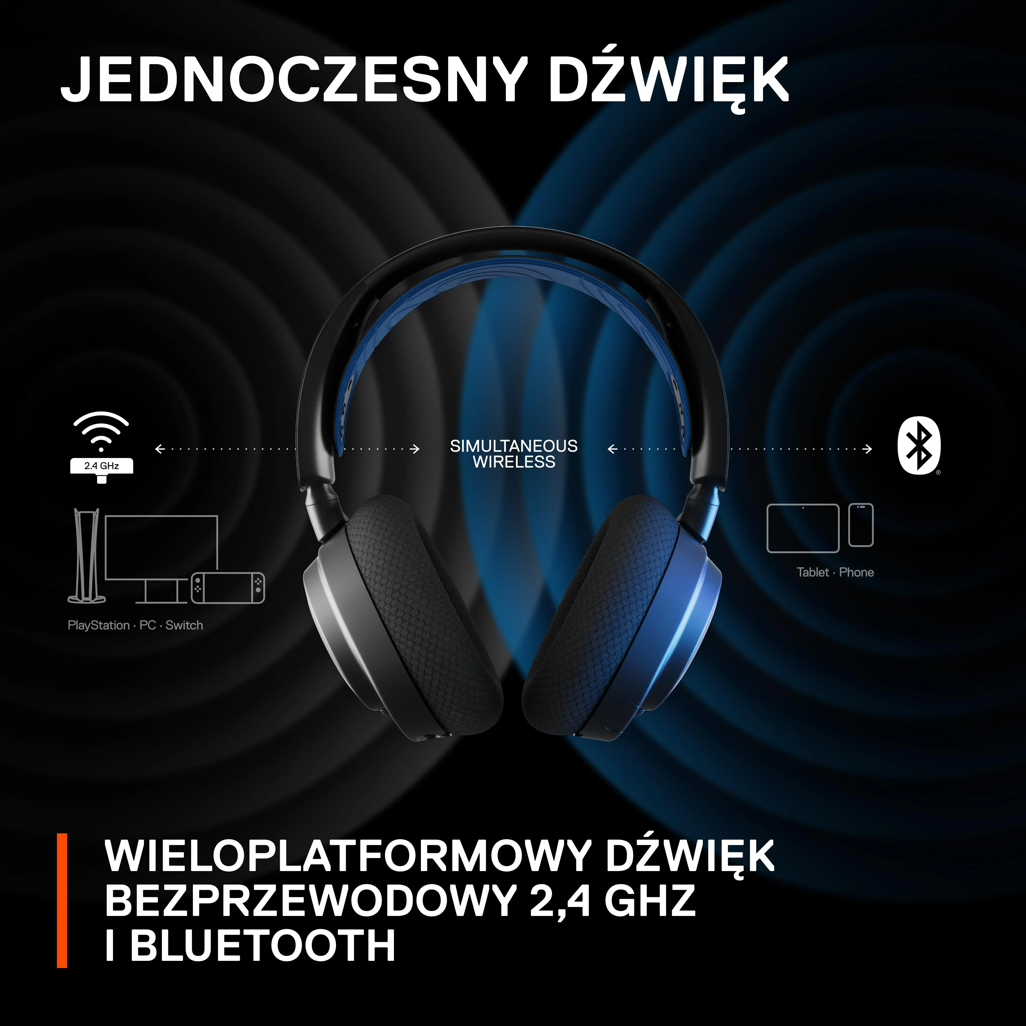 Słuchawki bezprzewodowe z mikrofonem SteelSeries Arctis Nova 7P Wireless Nauszne Czarny