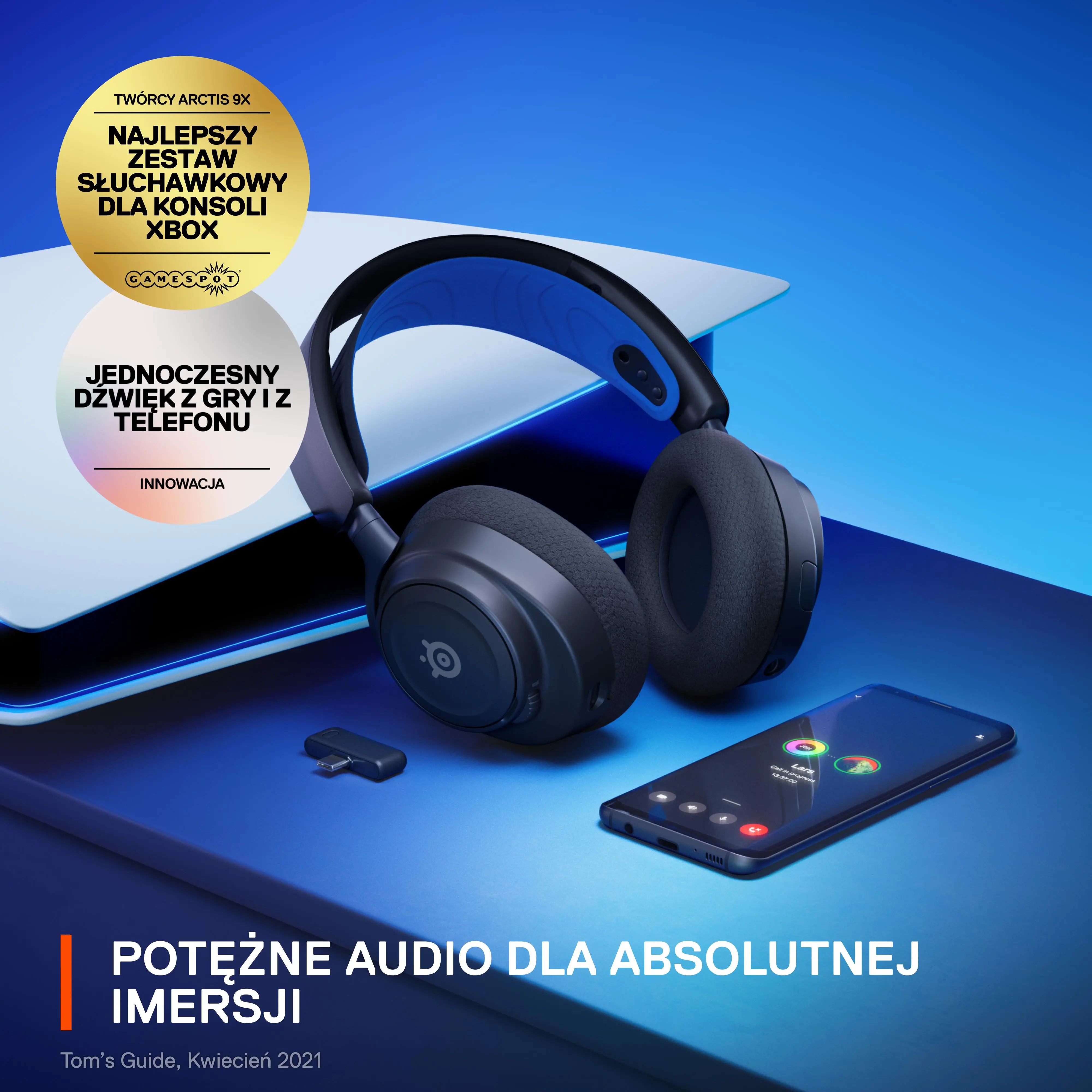 Słuchawki bezprzewodowe z mikrofonem SteelSeries Arctis Nova 7P Wireless Nauszne Czarny