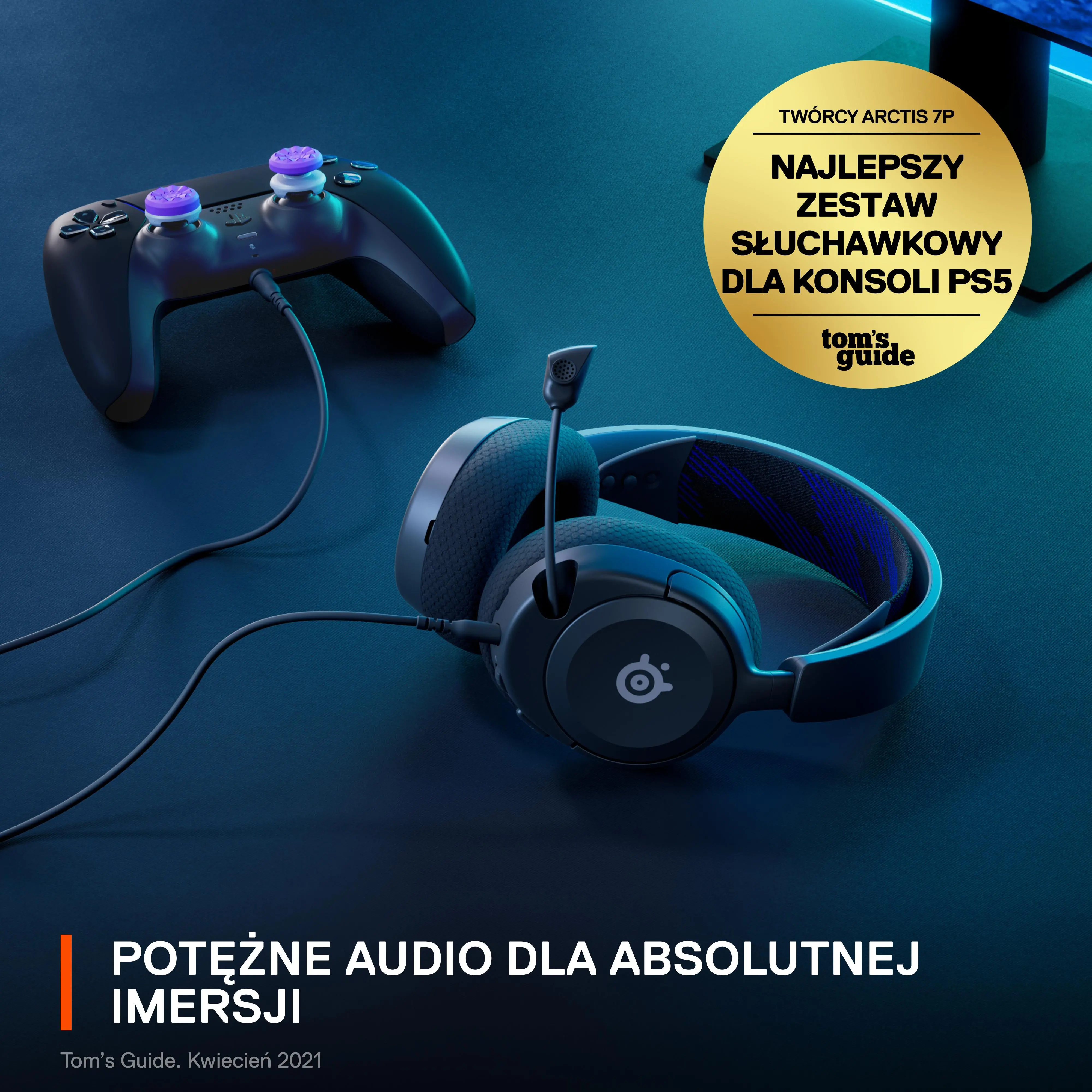 Słuchawki przewodowe z mikrofonem SteelSeries Arctis Nova 1 PS Nauszne Czarny