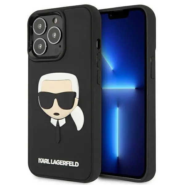 Etui Karl Lagerfeld 3D Rubber Karl`s Head KLHCP13LKH3DBK do iPhone 13 Pro Czarny
