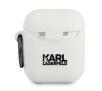Etui na słuchawki Karl Lagerfeld KLACA2SILCHWH Silicone Choupette AirPods Cover Biały