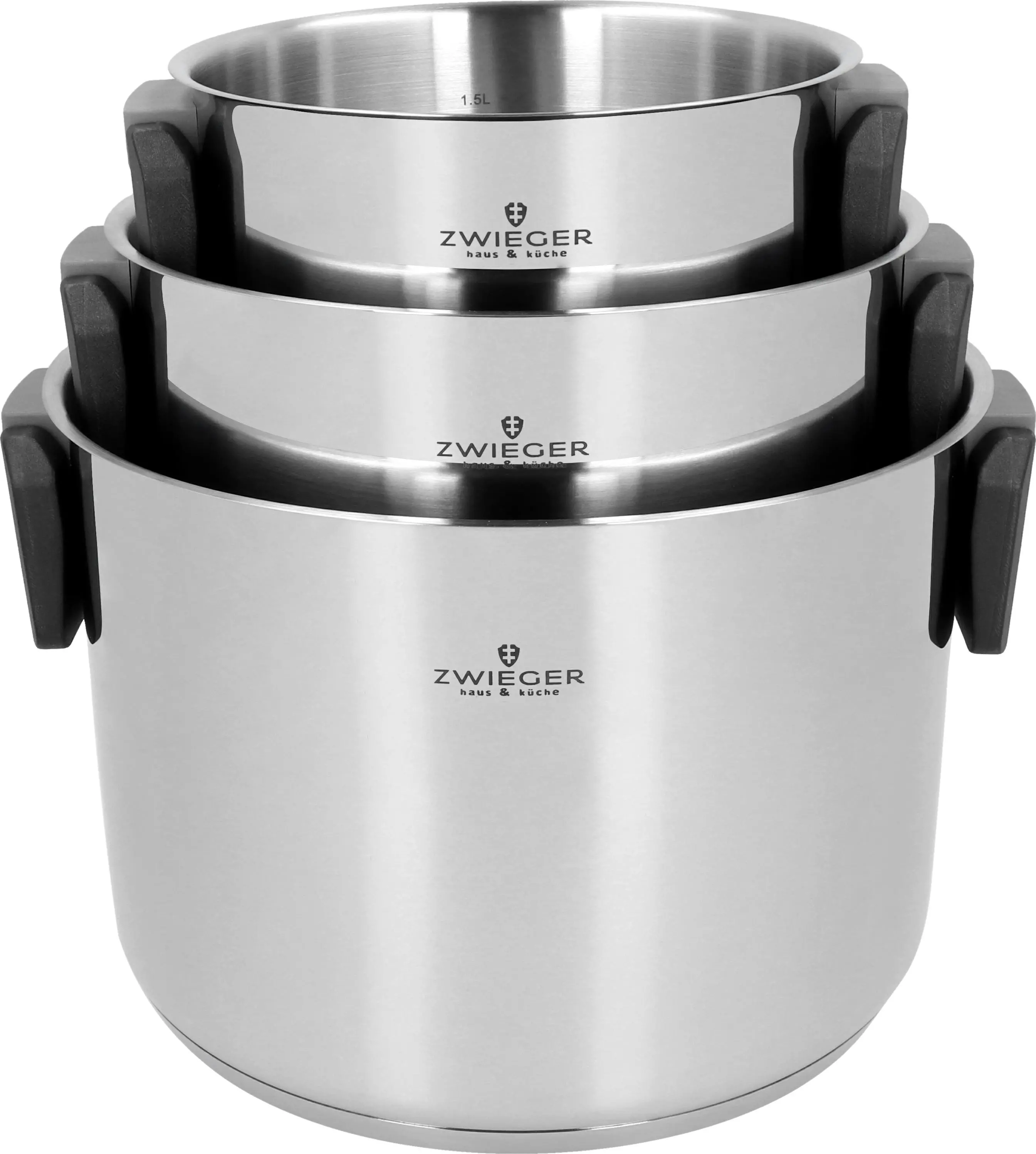 Zestaw garnków Zwieger Kompact Grey Indukcja Stal nierdzewna 6 elementów