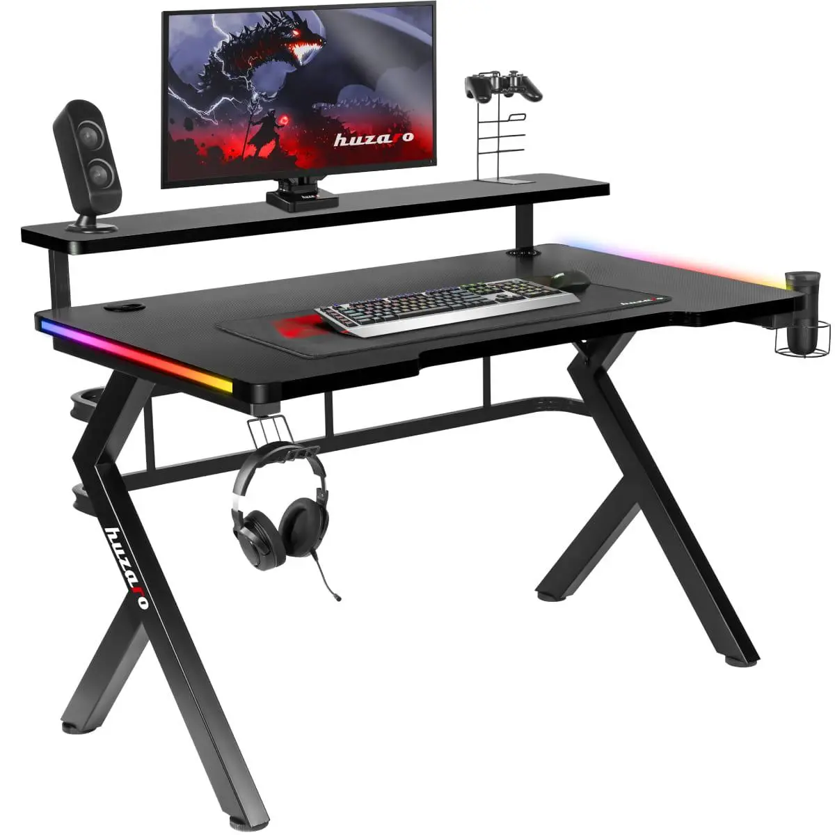 Biurko Huzaro Hero 5.0 RGB LED 120cm Czarny