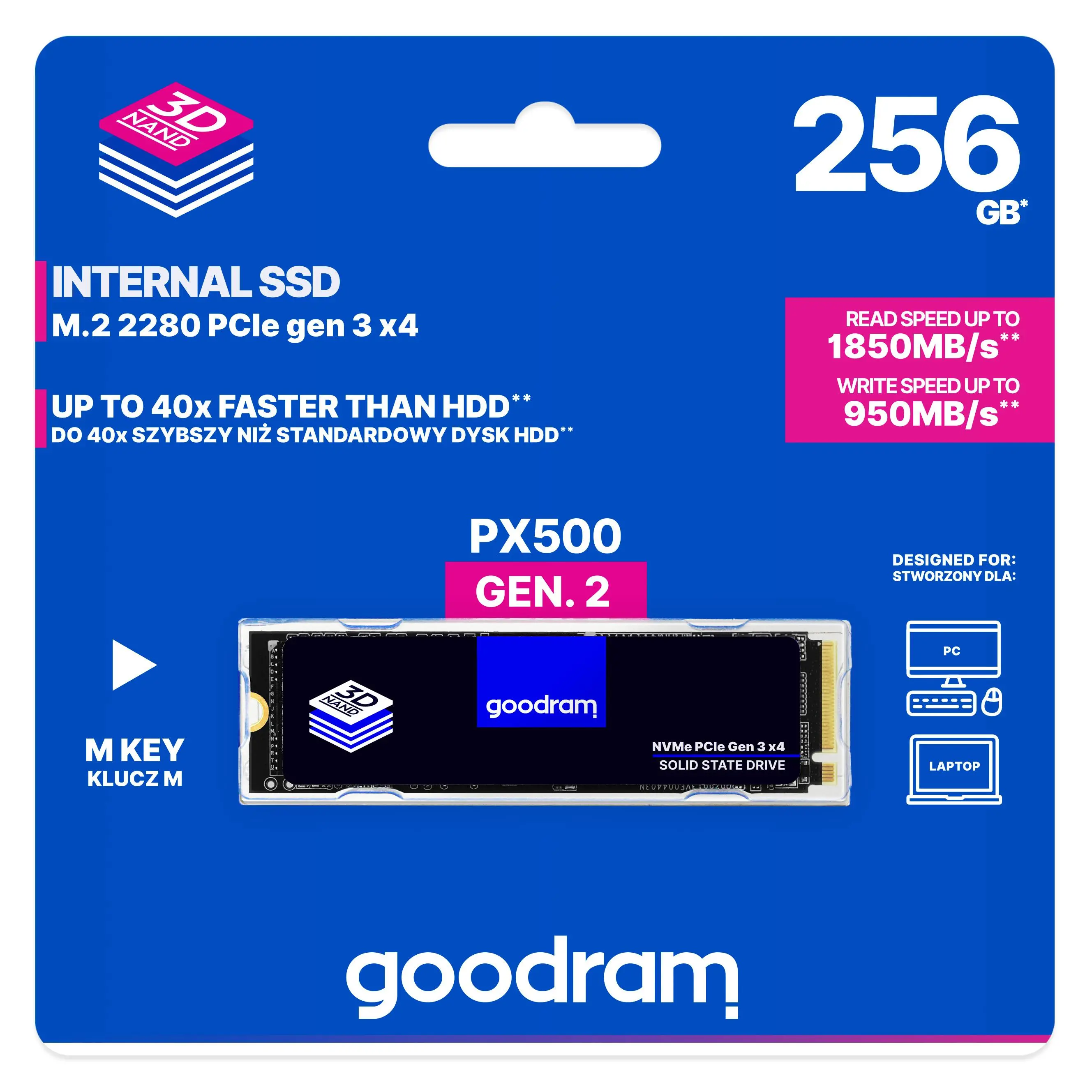 Dysk GoodRam PX500 Gen.2 256GB M.2 PCIe