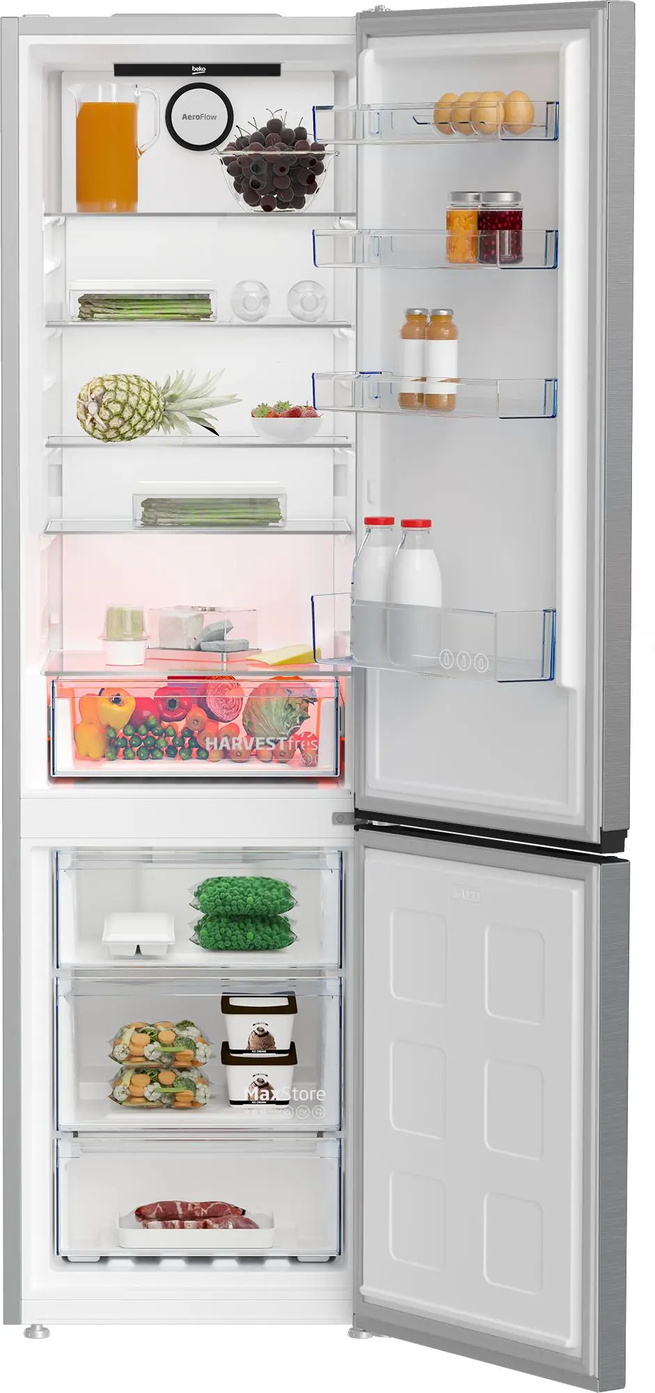 Lodówka Beko bPro500 B5RCNA406HXB1 Pełny No Frost 203,5cm Komora świeżości Platinum