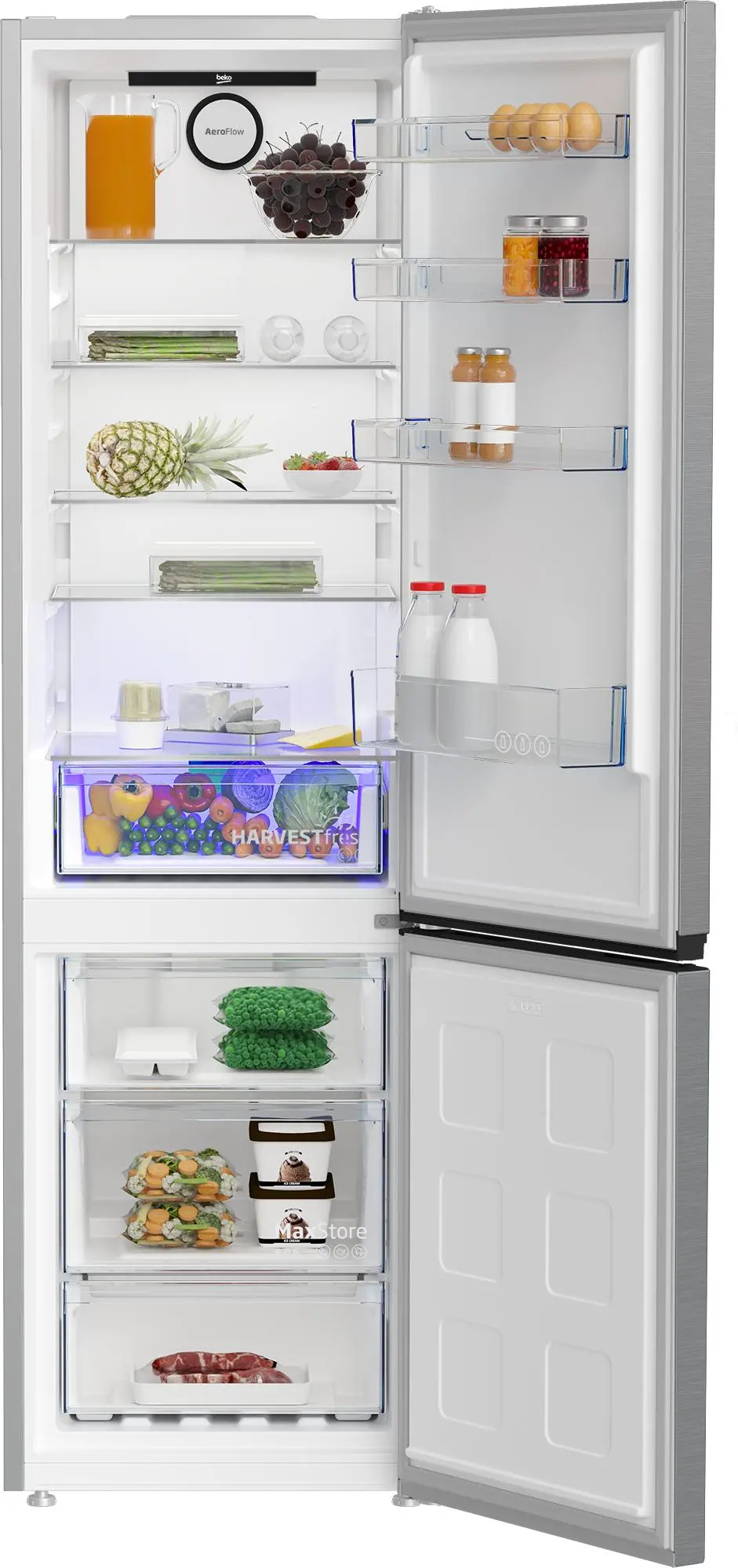 Lodówka Beko bPro500 B5RCNA406HXB1 Pełny No Frost 203,5cm Komora świeżości Platinum