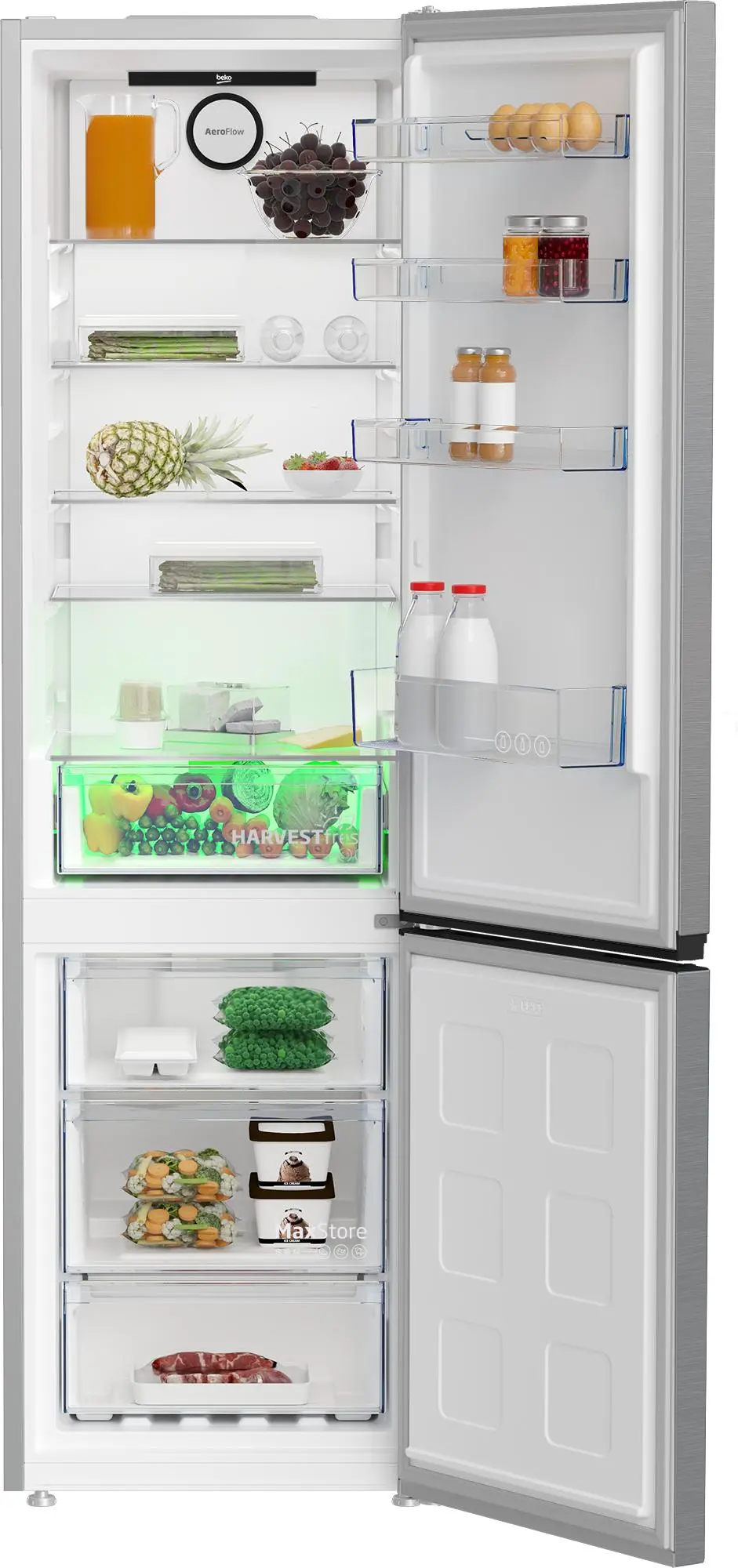 Lodówka Beko bPro500 B5RCNA406HXB1 Pełny No Frost 203,5cm Komora świeżości Platinum