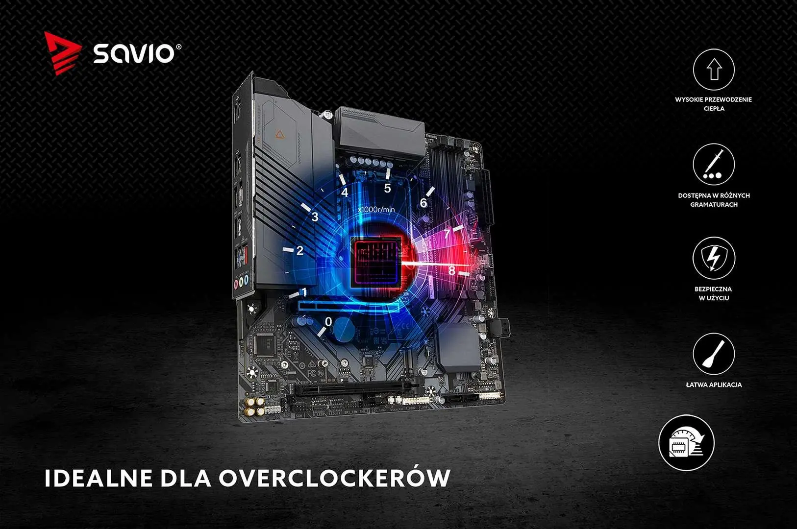 Pasta termoprzewodząca Savio Glacier TG-03 13,5 W/mK 2g