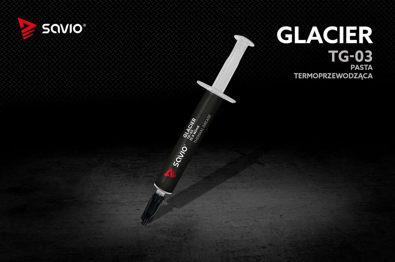 Pasta termoprzewodząca Savio Glacier TG-03 13,5 W/mK 2g