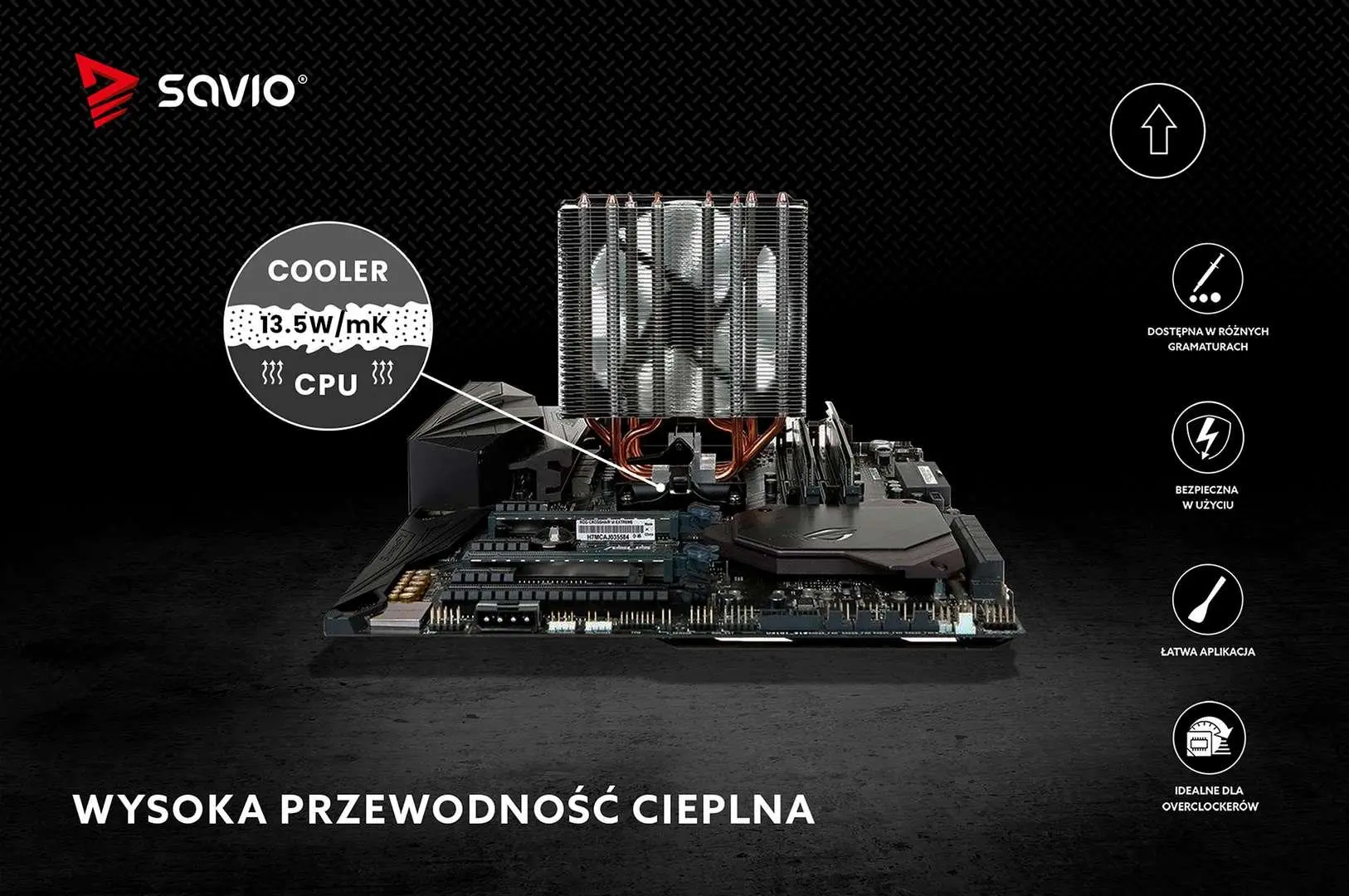 Pasta termoprzewodząca Savio Glacier TG-03 13,5 W/mK 2g