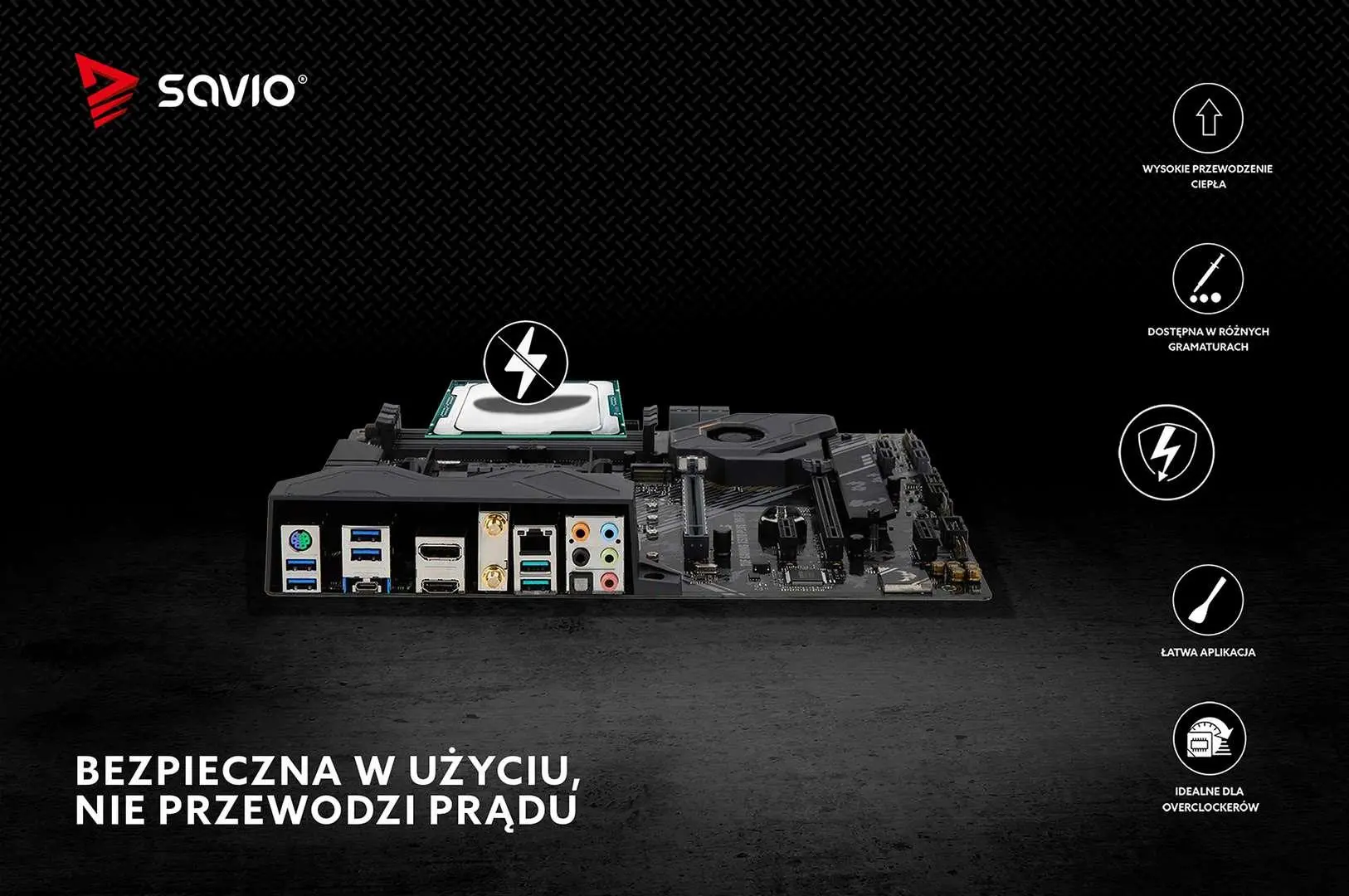 Pasta termoprzewodząca Savio Glacier TG-03 13,5 W/mK 2g