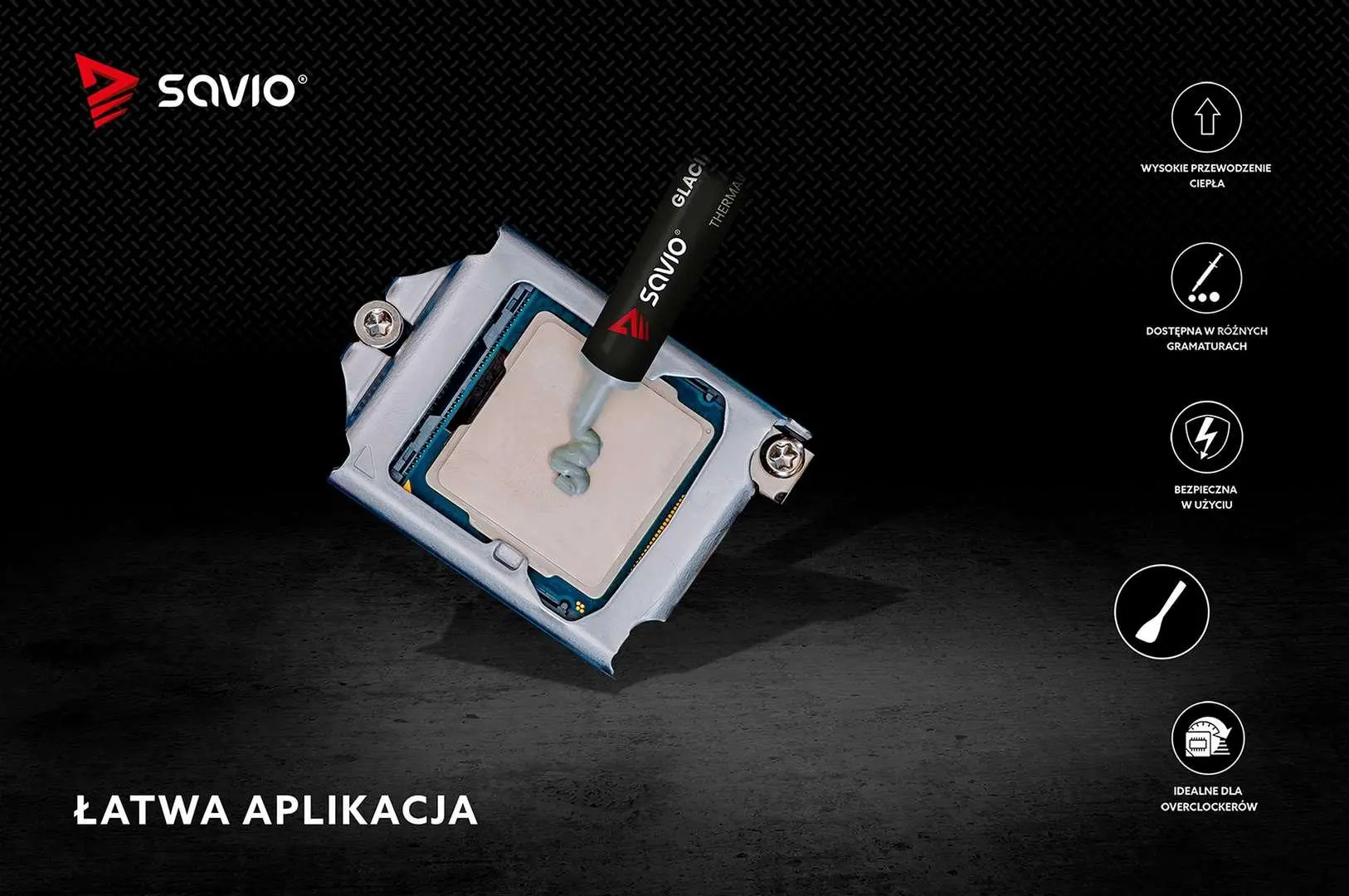 Pasta termoprzewodząca Savio Glacier TG-03 13,5 W/mK 2g