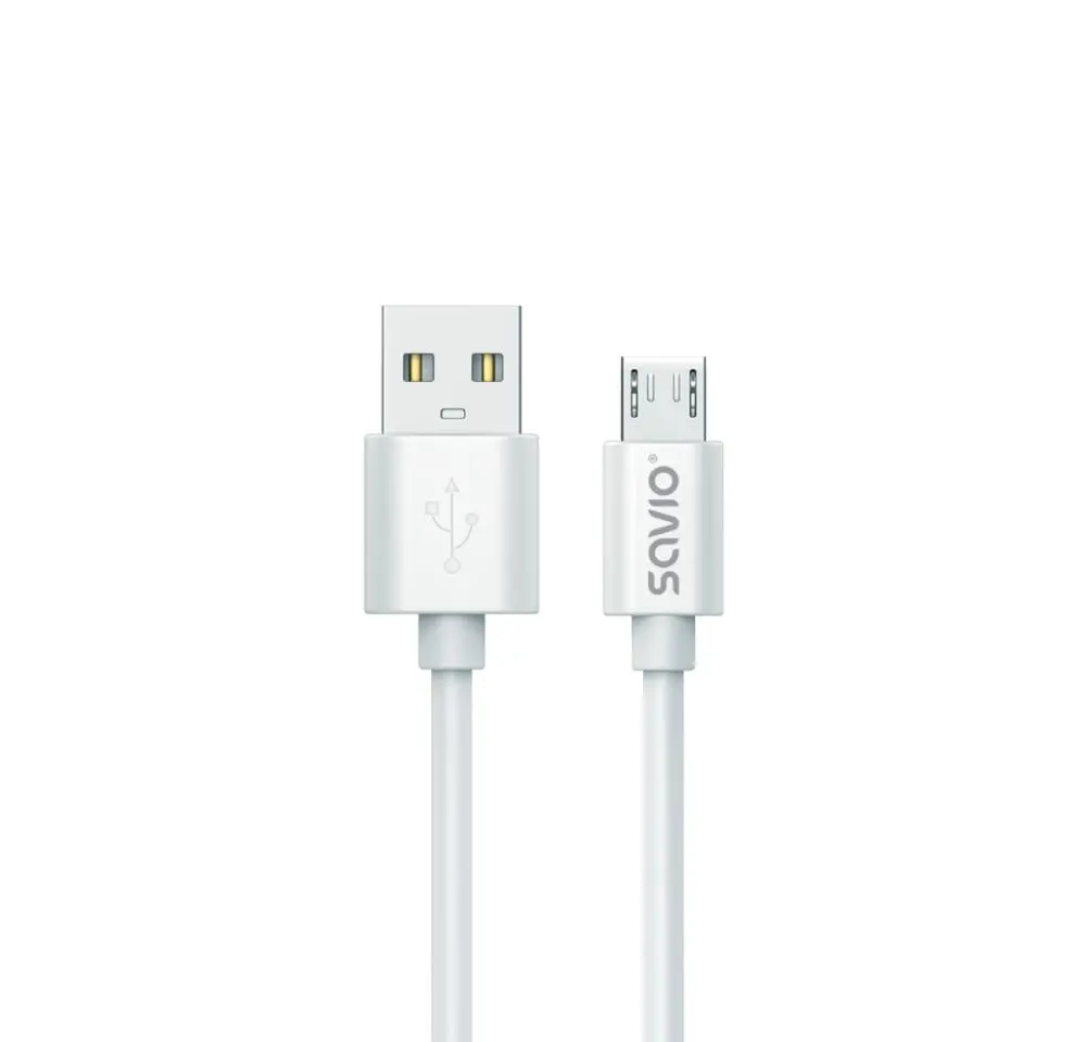 Kabel Savio USB-A-MICRO USB CL-167 2A 3m Biały