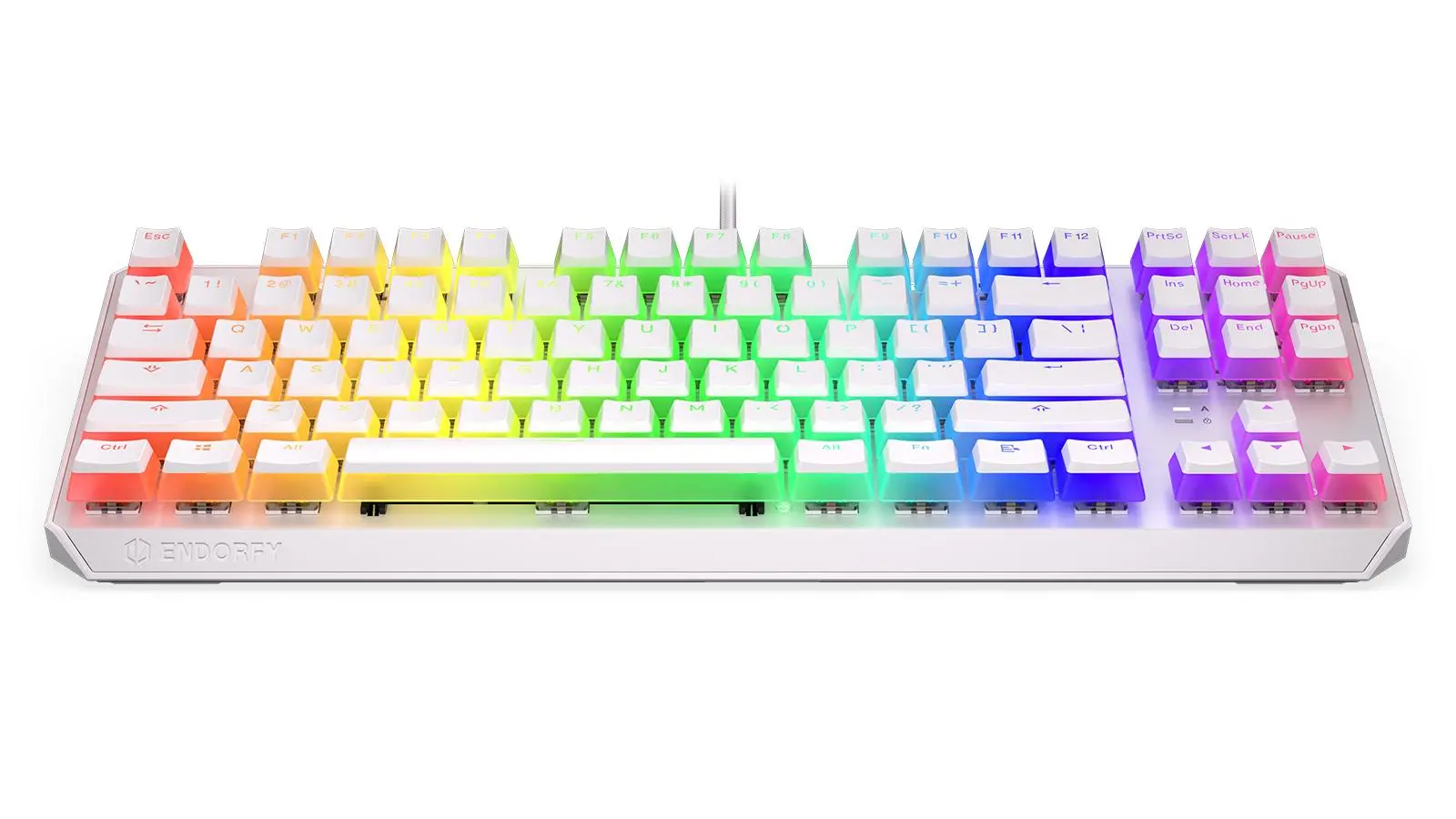 Klawiatura mechaniczna Endorfy Thock TKL Pudding Onyx White Red Kailh Red RGB Biały