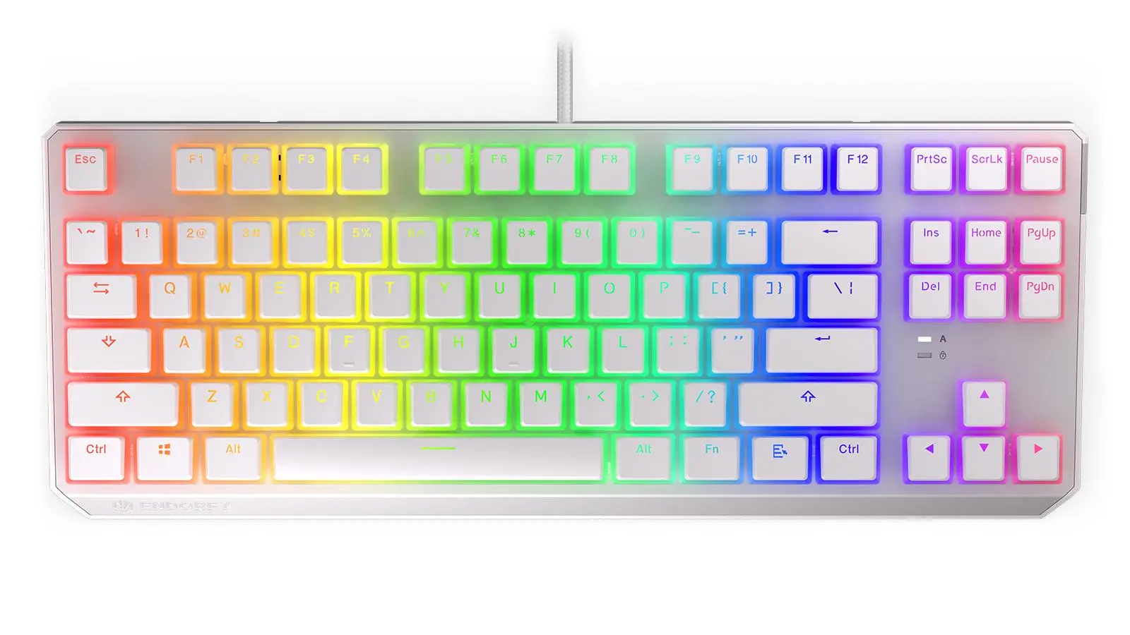 Klawiatura mechaniczna Endorfy Thock TKL Pudding Onyx White Red Kailh Red RGB Biały