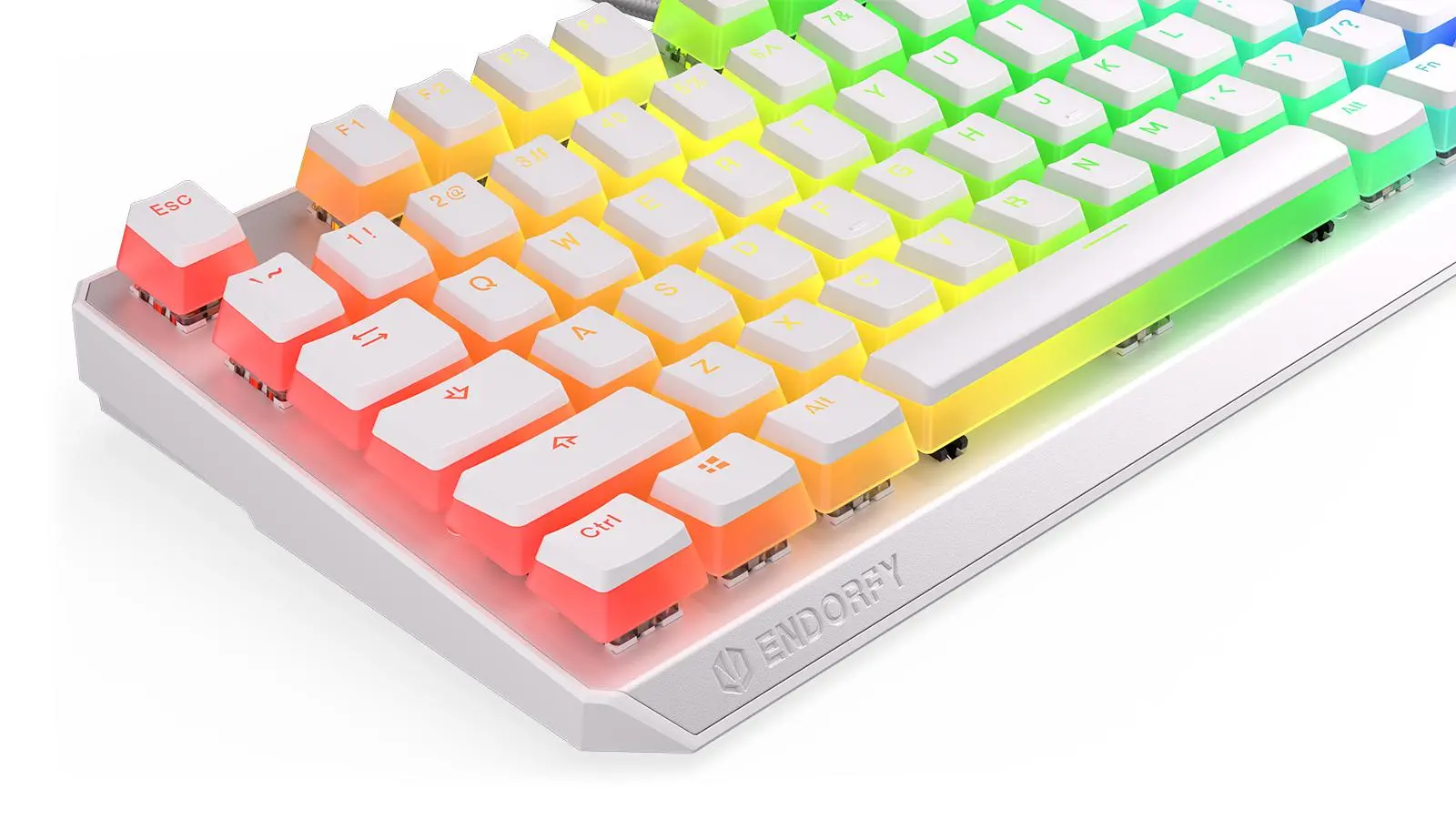 Klawiatura mechaniczna Endorfy Thock TKL Pudding Onyx White Red Kailh Red RGB Biały