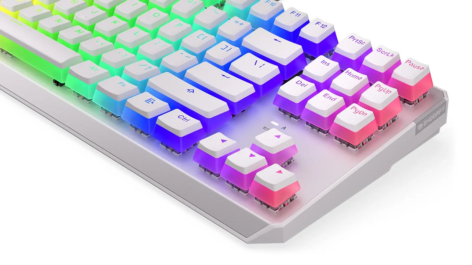 Klawiatura mechaniczna Endorfy Thock TKL Pudding Onyx White Red Kailh Red RGB Biały