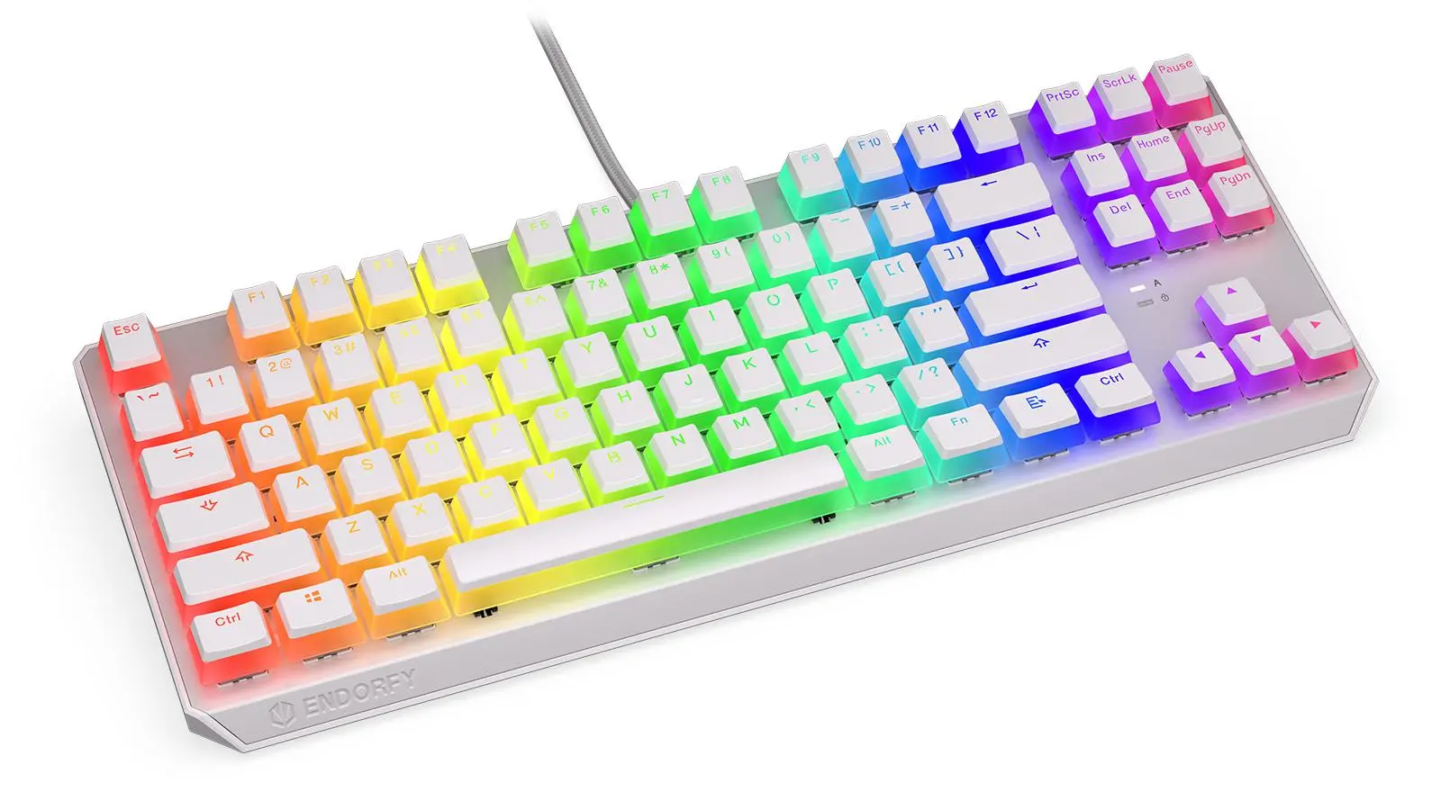 Klawiatura mechaniczna Endorfy Thock TKL Pudding Onyx White Red Kailh Red RGB Biały