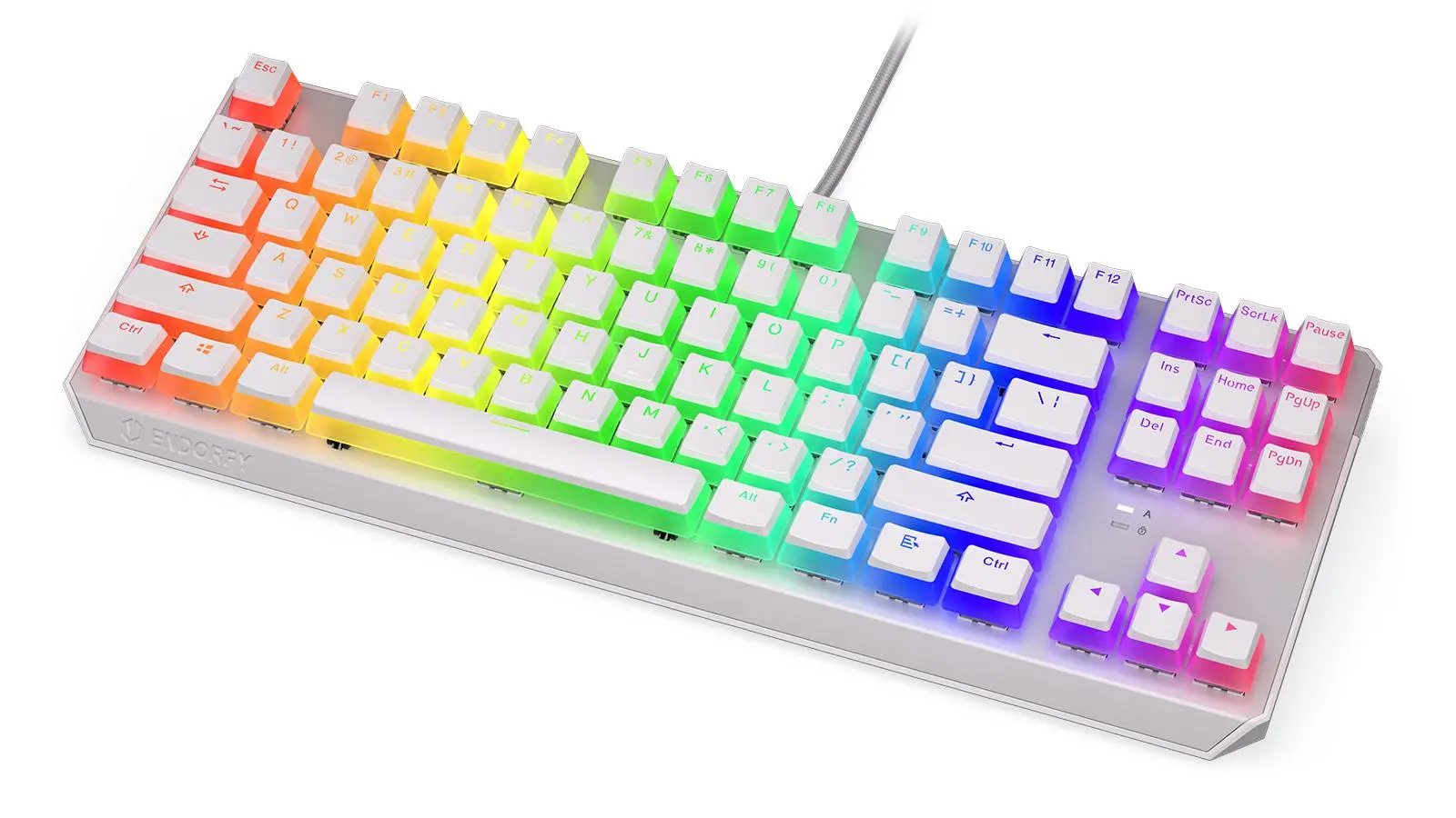 Klawiatura mechaniczna Endorfy Thock TKL Pudding Onyx White Red Kailh Red RGB Biały