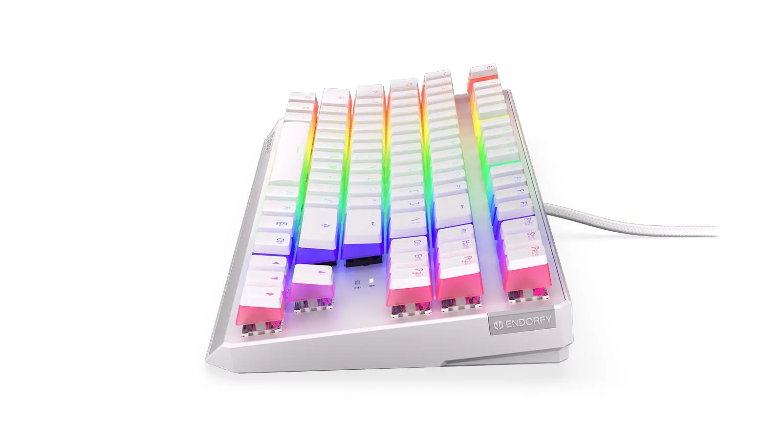 Klawiatura mechaniczna Endorfy Thock TKL Pudding Onyx White Red Kailh Red RGB Biały