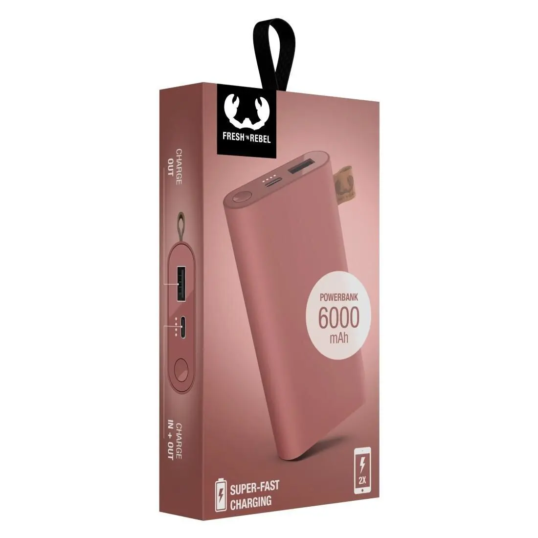 Powerbank Fresh 'n Rebel 6000mAh USB-C Safari red