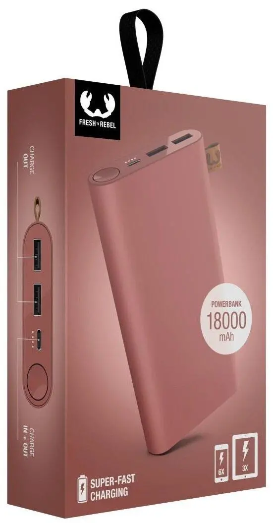 Powerbank Fresh 'n Rebel 18000mAh USB-C Safari red