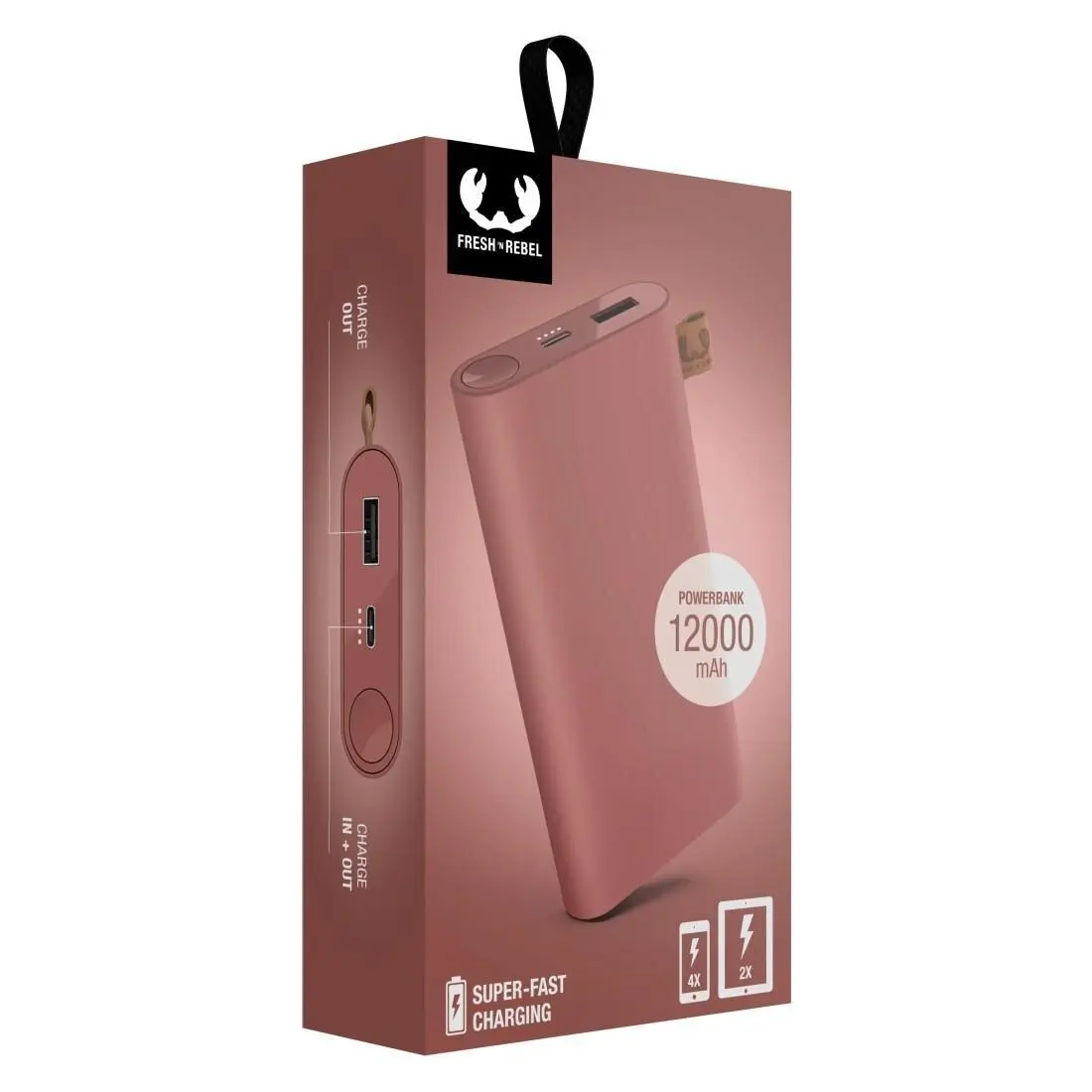 Powerbank Fresh 'n Rebel 12000mAh USB-C Safari red